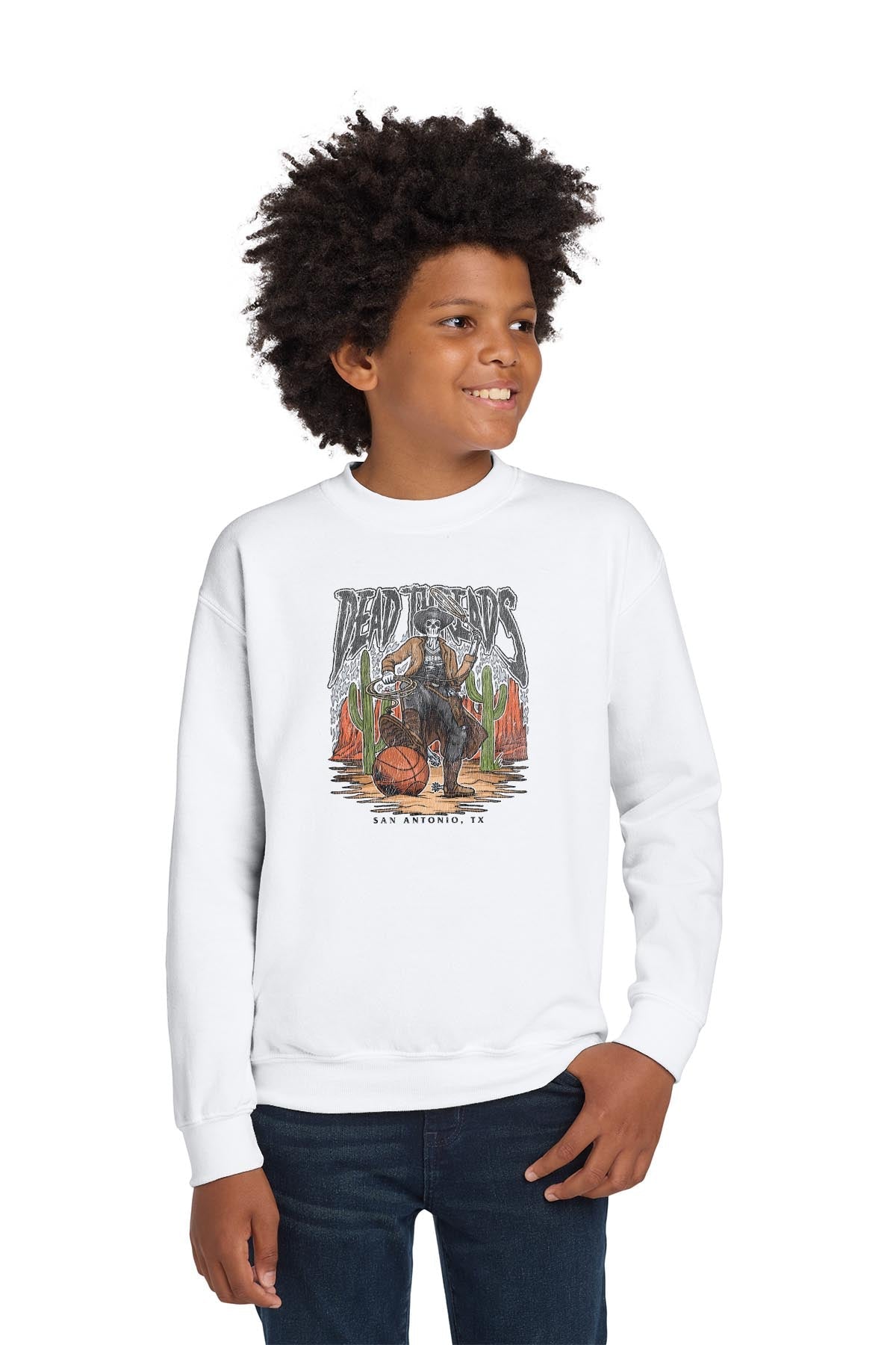 SAN ANTONIO BASKETBALL - KIDS CREWNECK SWEATSHIRT – Kids clothes – Dead Threads Apparel