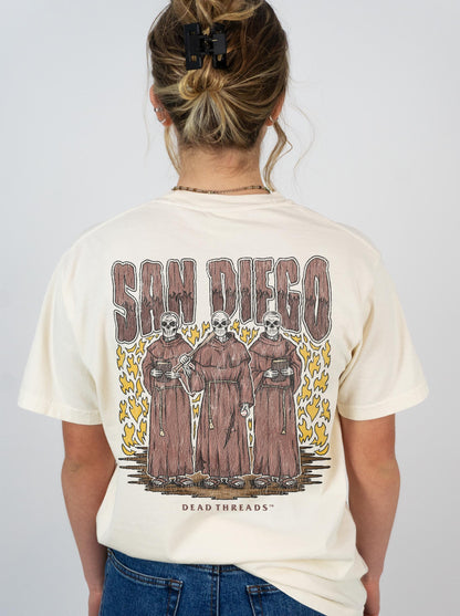 SAN DIEGO BASEBALL - "3 SKULL" PREMIUM T - SHIRT – T-Shirt – Dead Threads Apparel