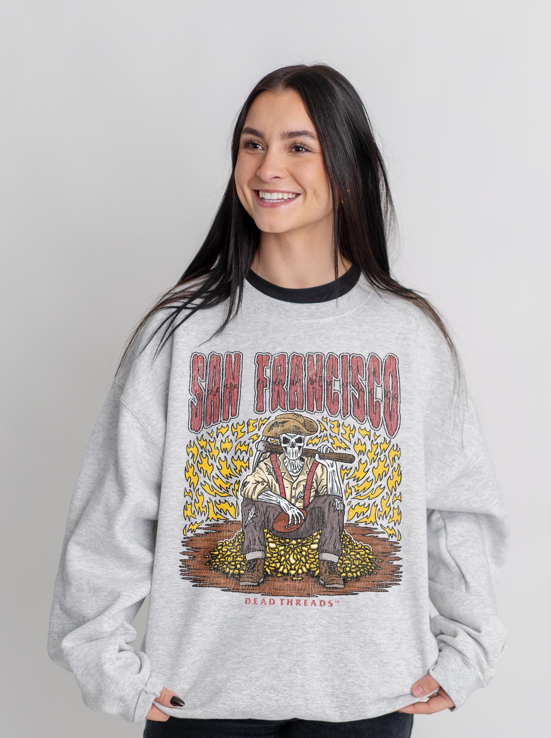 SAN FRANCISCO FOOTBALL CREWNECK SWEATSHIRT – Sweatshirt – Dead Threads Apparel