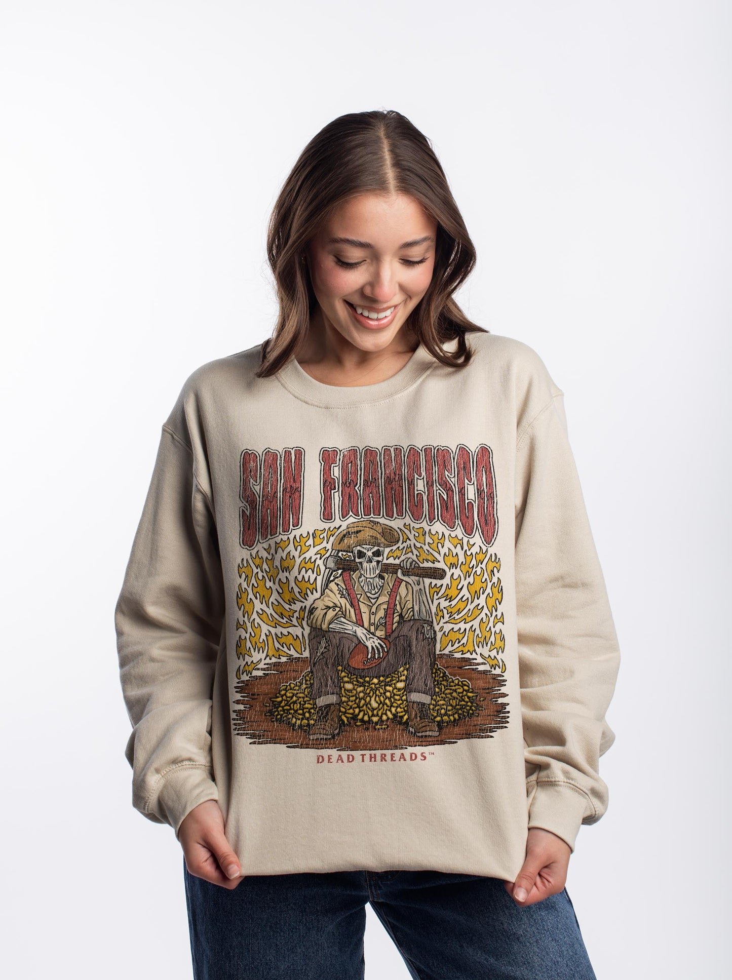 SAN FRANCISCO FOOTBALL CREWNECK SWEATSHIRT – Sweatshirt – Dead Threads Apparel