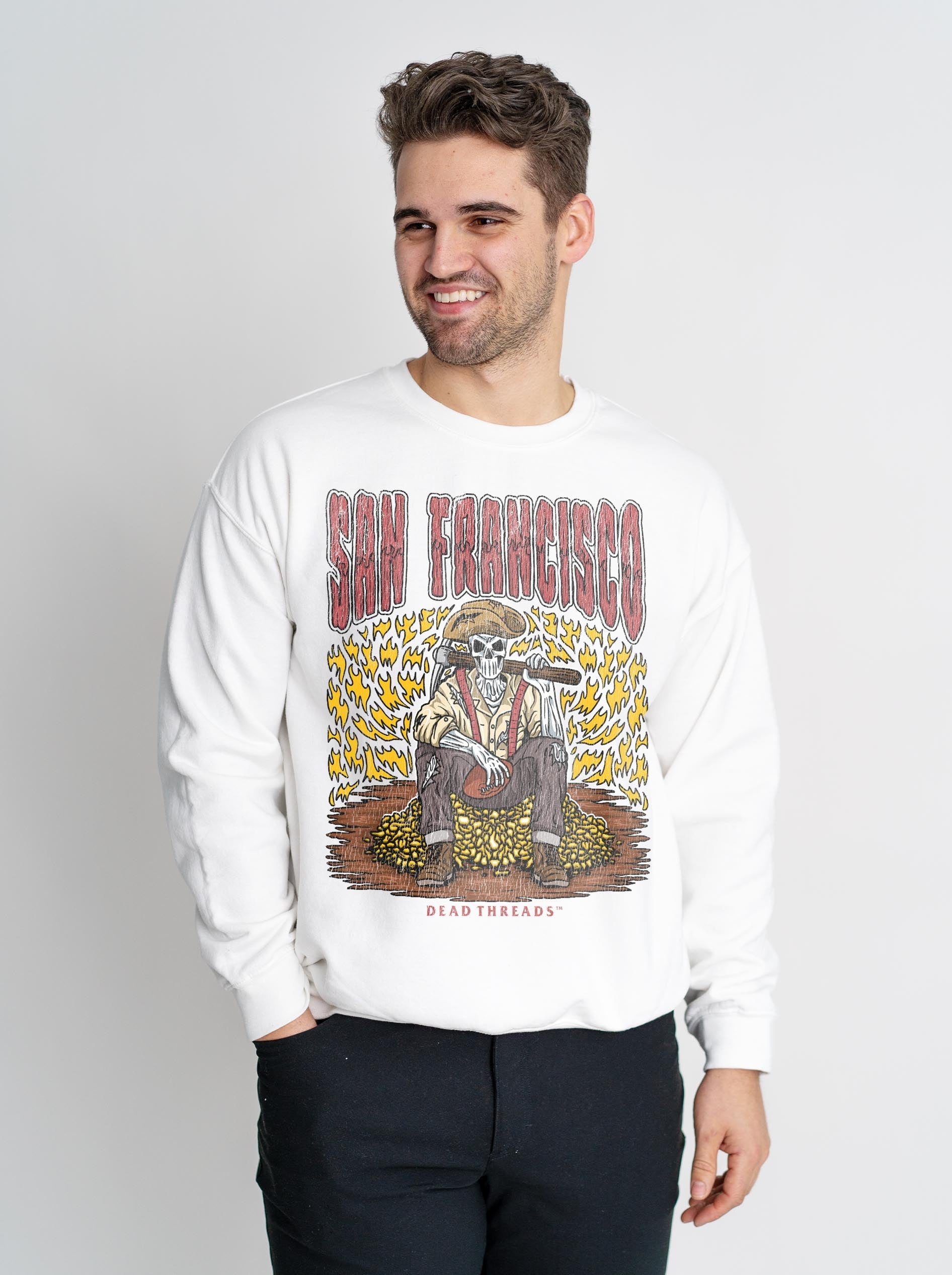 SAN FRANCISCO FOOTBALL CREWNECK SWEATSHIRT – Sweatshirt – Dead Threads Apparel