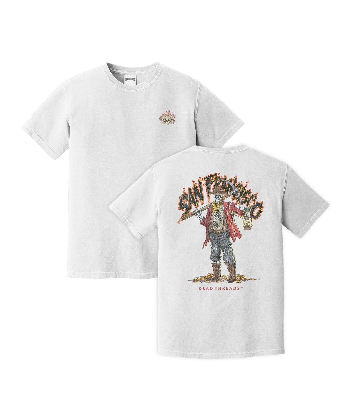 SAN FRANCISCO FOOTBALL v2 - “3 SKULL” PREMIUM T - SHIRT – T-Shirt – Dead Threads Apparel