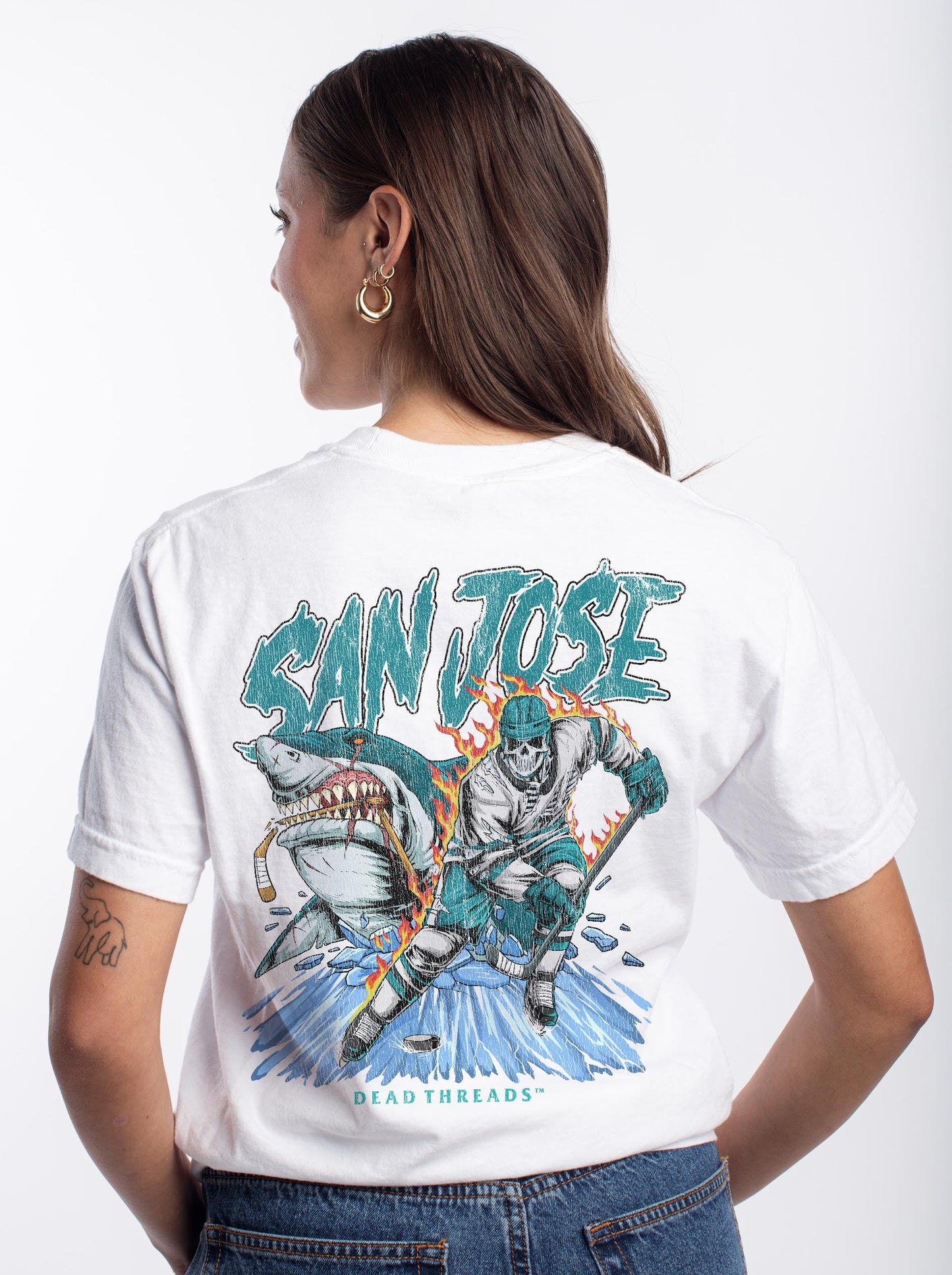 SAN JOSE HOCKEY - “3 SKULL” PREMIUM T - SHIRT – T-Shirt – Dead Threads Apparel
