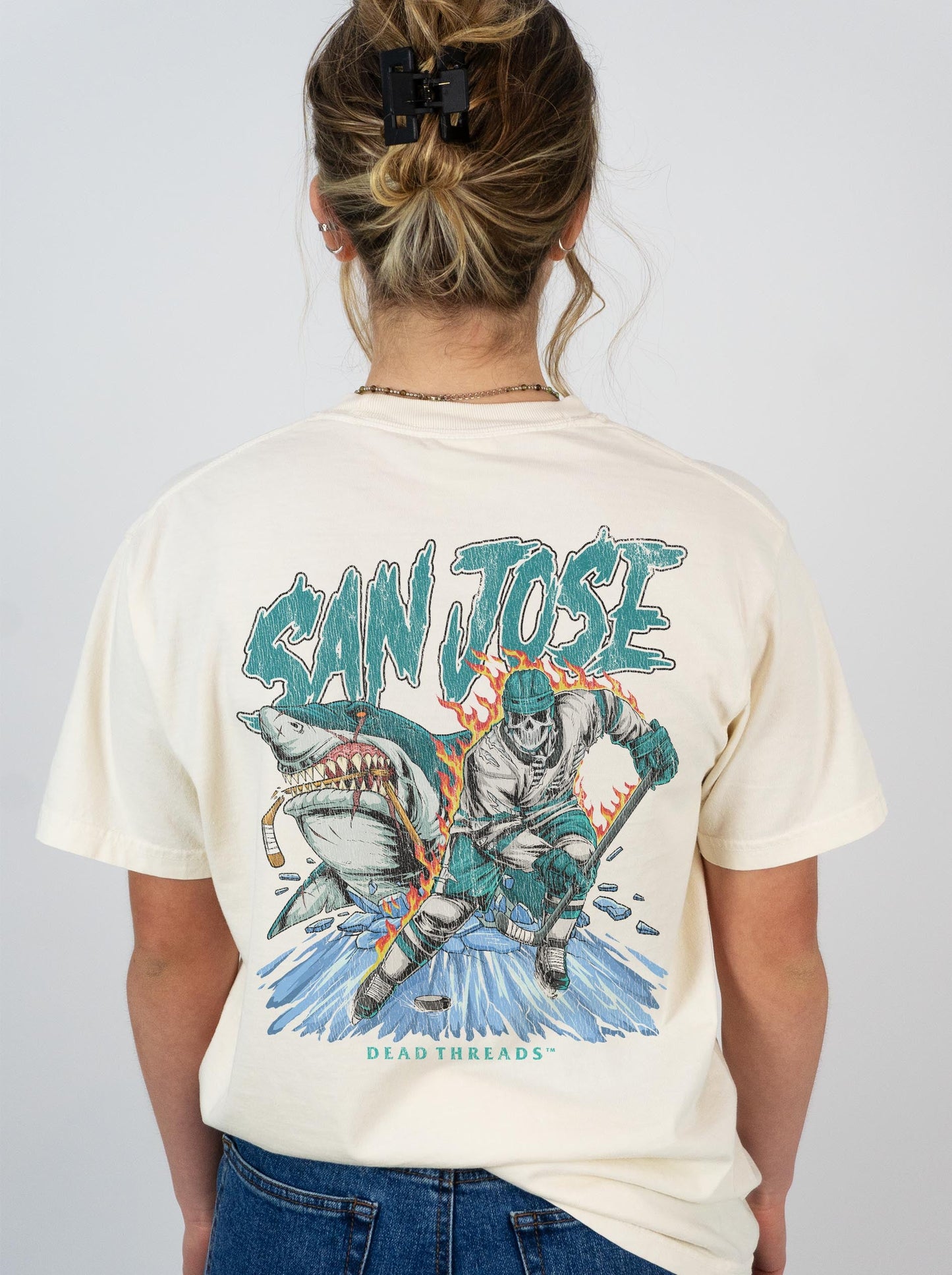 SAN JOSE HOCKEY - “3 SKULL” PREMIUM T - SHIRT – T-Shirt – Dead Threads Apparel