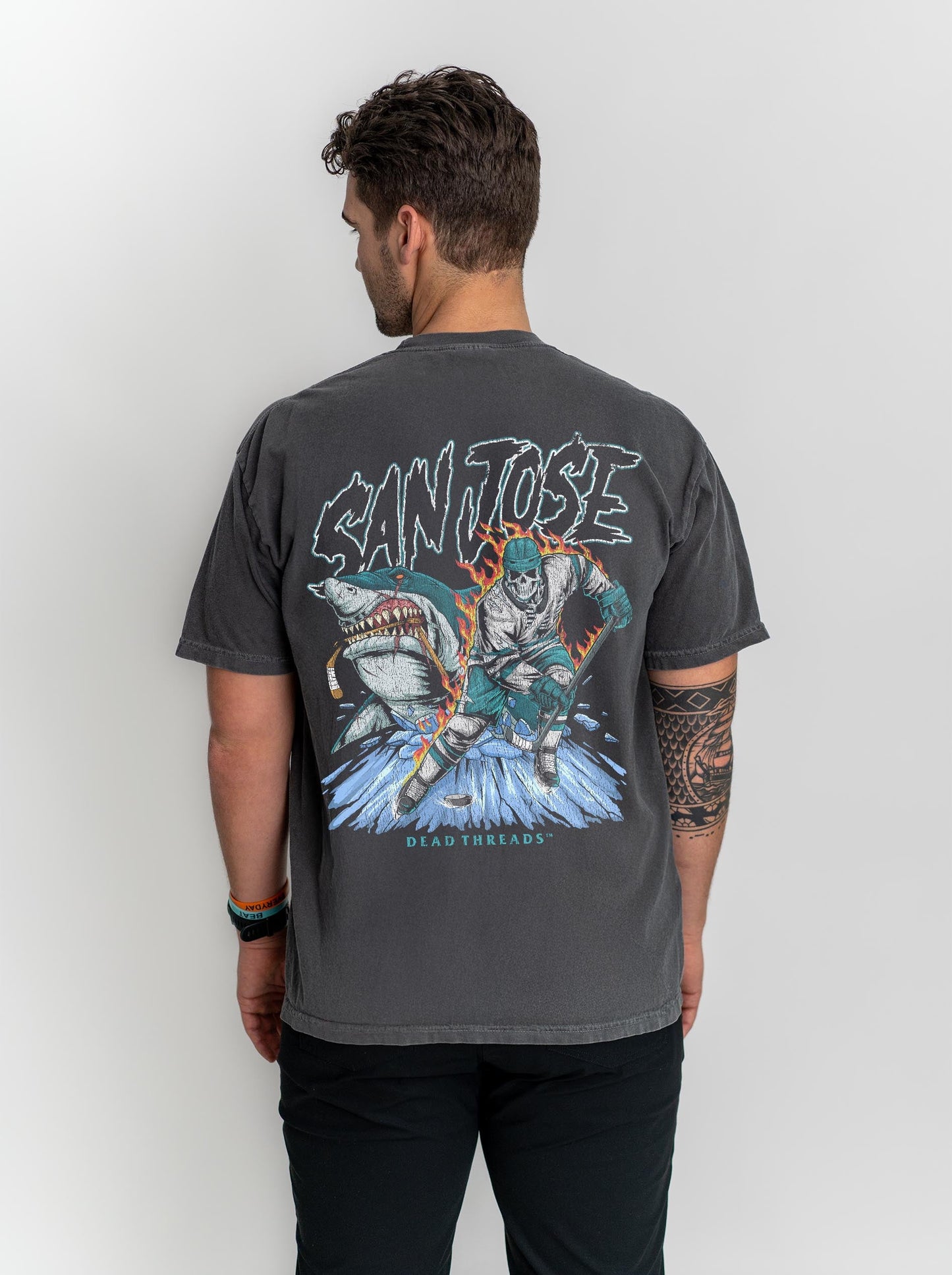 SAN JOSE HOCKEY - “3 SKULL” PREMIUM T - SHIRT – T-Shirt – Dead Threads Apparel