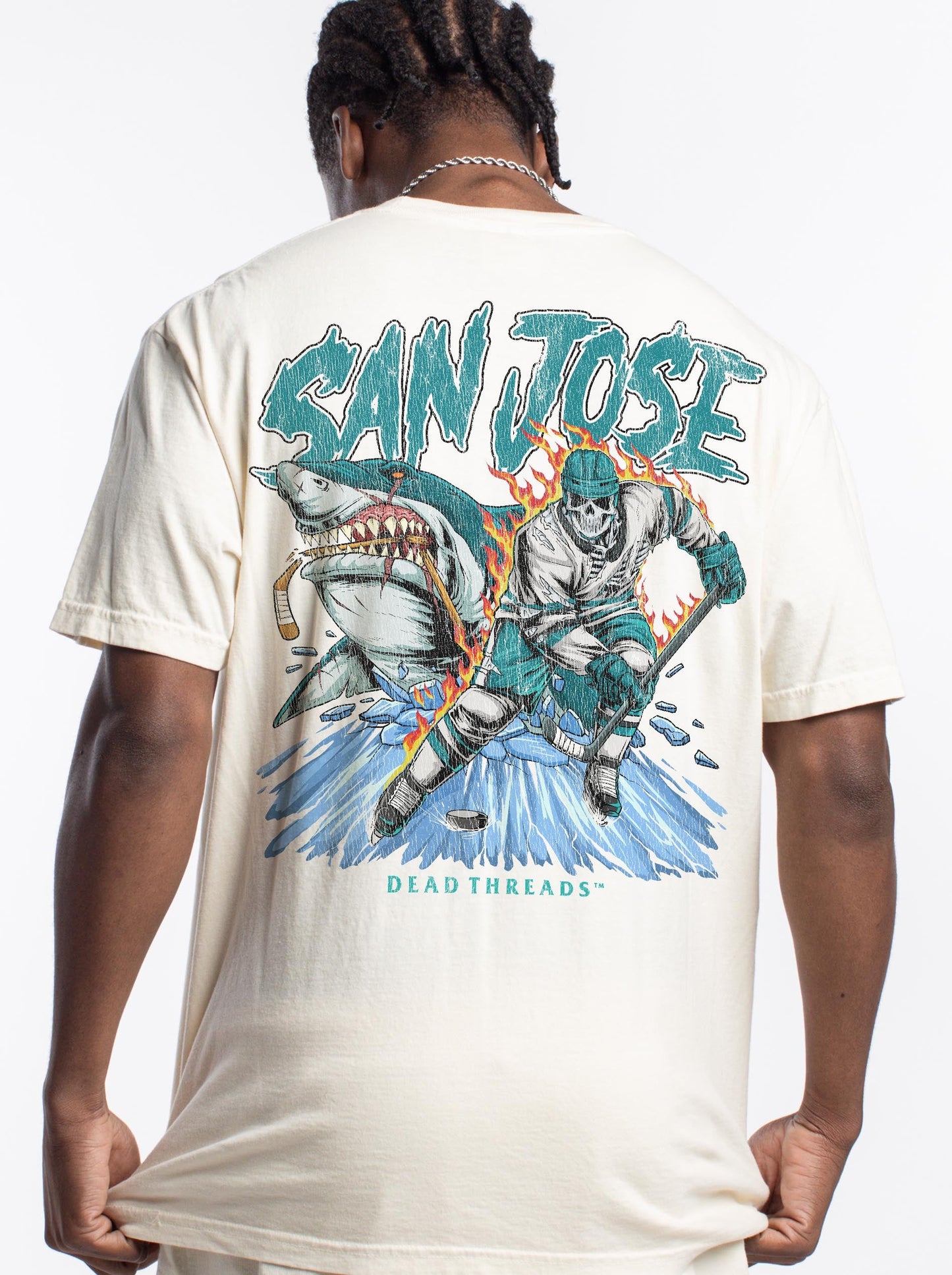 SAN JOSE HOCKEY - “3 SKULL” PREMIUM T - SHIRT – T-Shirt – Dead Threads Apparel