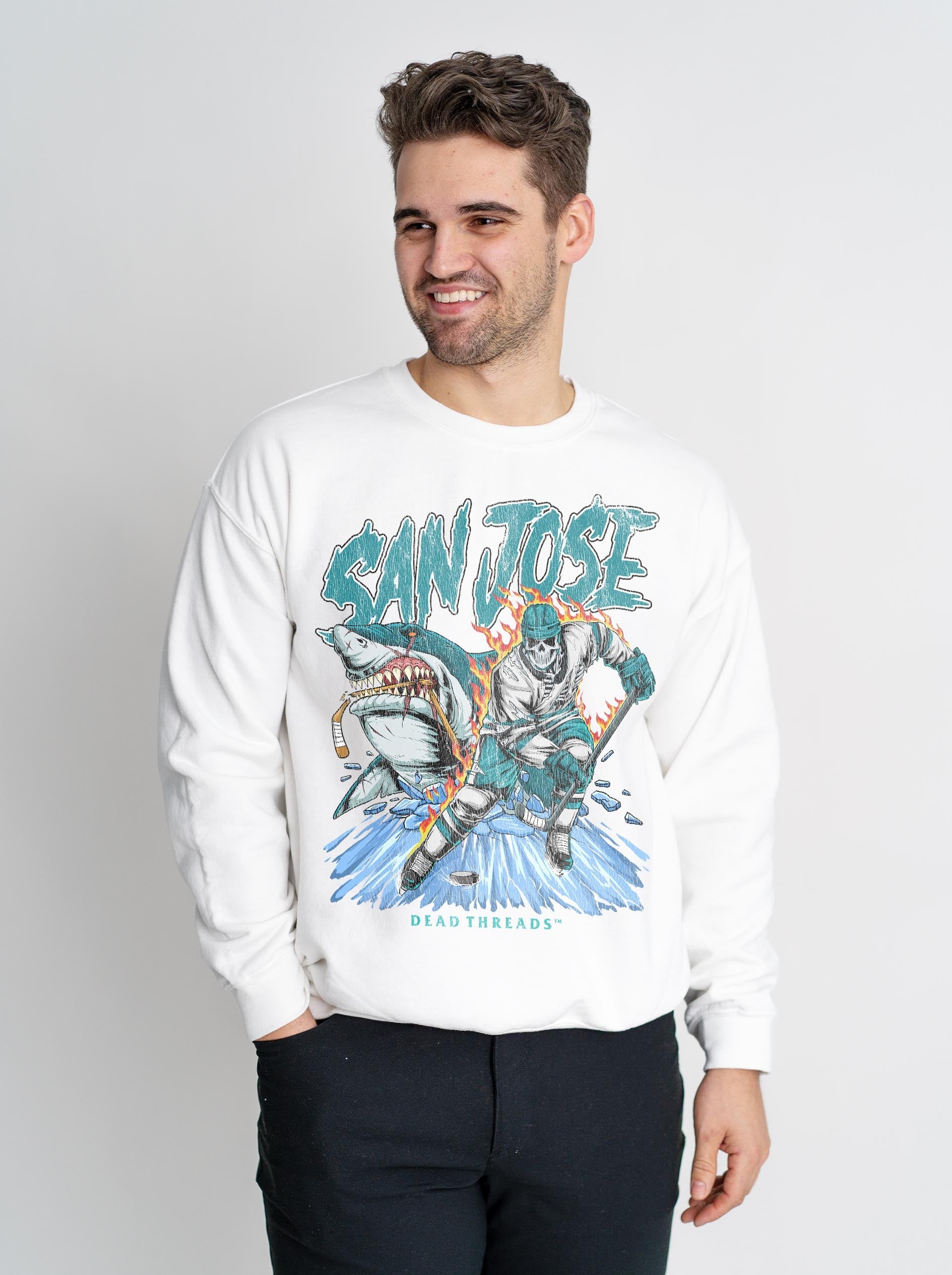 SAN JOSE HOCKEY CREWNECK SWEATSHIRT – Sweatshirt – Dead Threads Apparel