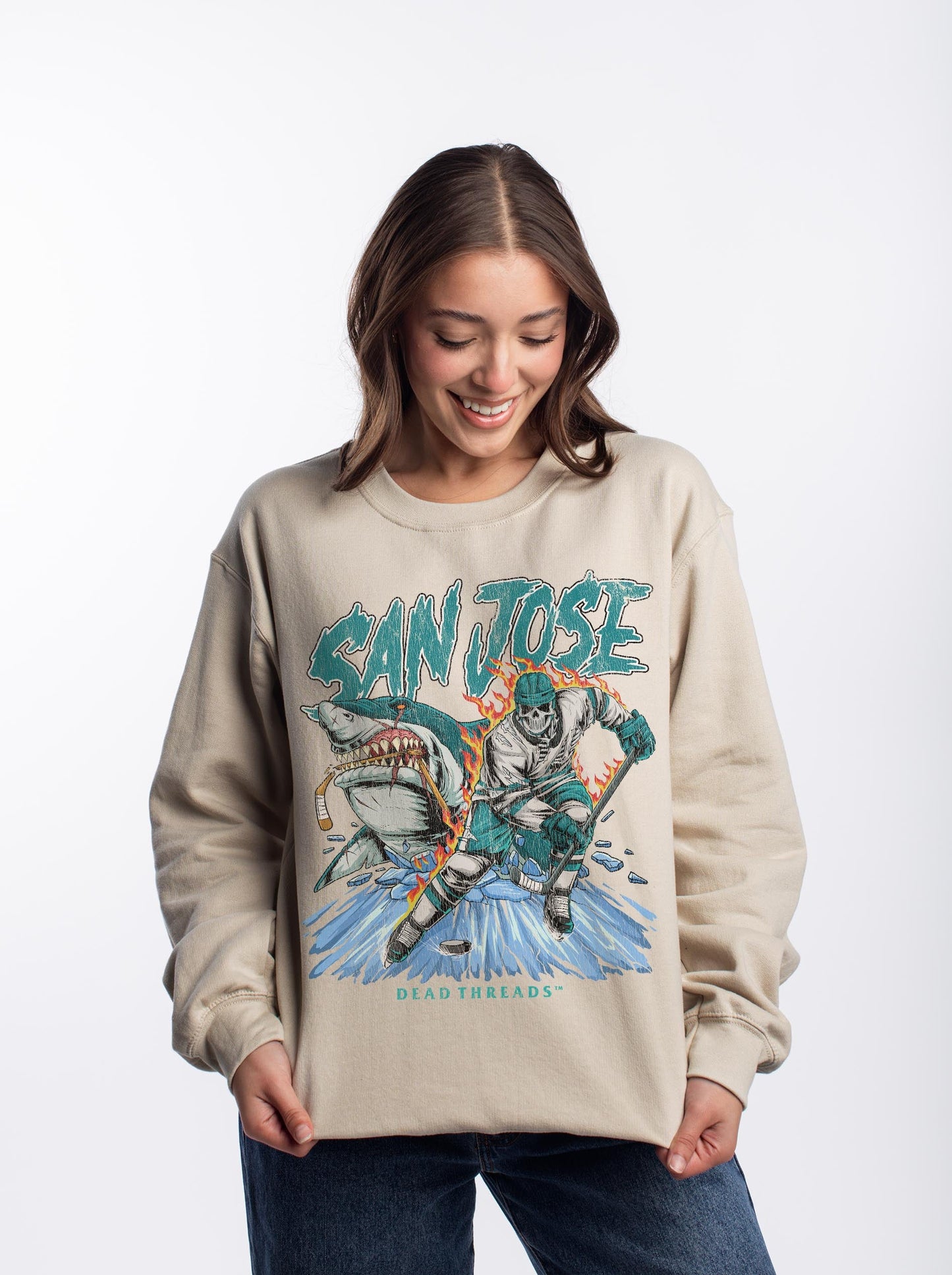 SAN JOSE HOCKEY CREWNECK SWEATSHIRT – Sweatshirt – Dead Threads Apparel