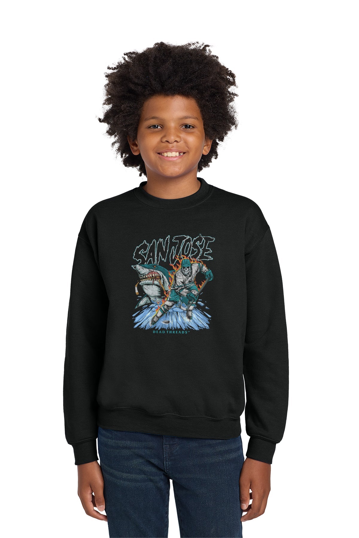 SAN JOSE HOCKEY KIDS CREWNECK SWEATSHIRT – Kids clothes – Dead Threads Apparel
