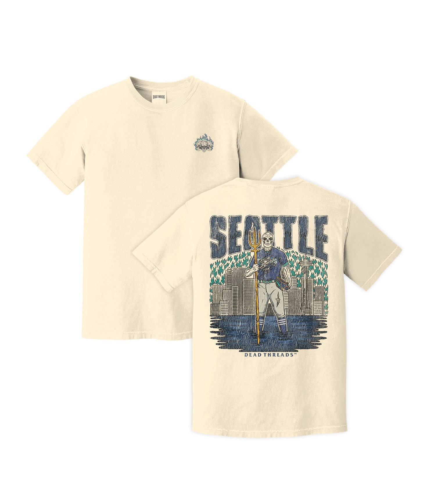 SEATTLE BASEBALL - "3 SKULL" PREMIUM SHIRT – T-Shirt – Dead Threads Apparel
