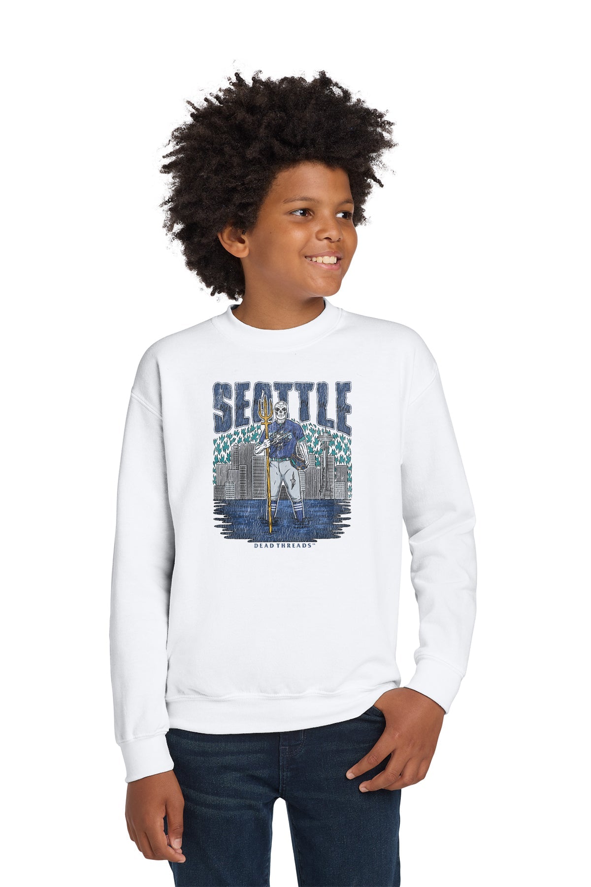 SEATTLE BASEBALL KIDS CREWNECK SWEATSHIRT – Kids clothes – Dead Threads Apparel