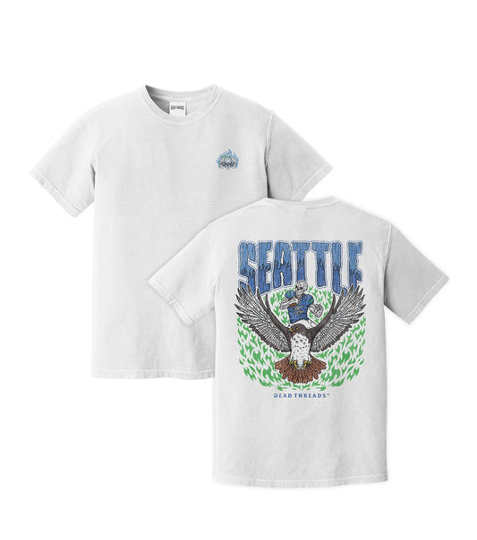SEATTLE FOOTBALL - “3 SKULL” PREMIUM T - SHIRT – T-Shirt – Dead Threads Apparel