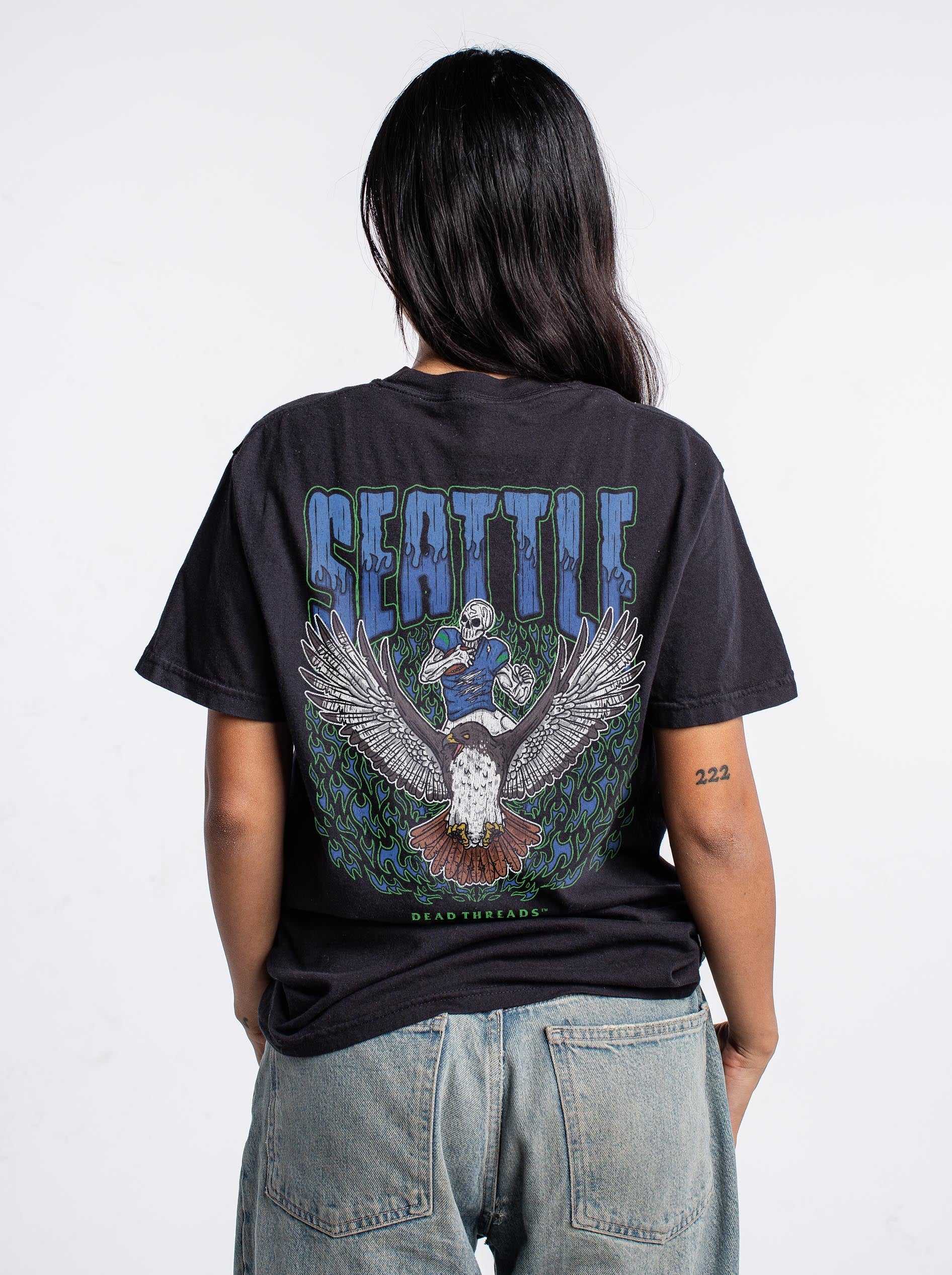 SEATTLE FOOTBALL - “3 SKULL” PREMIUM T - SHIRT – T-Shirt – Dead Threads Apparel