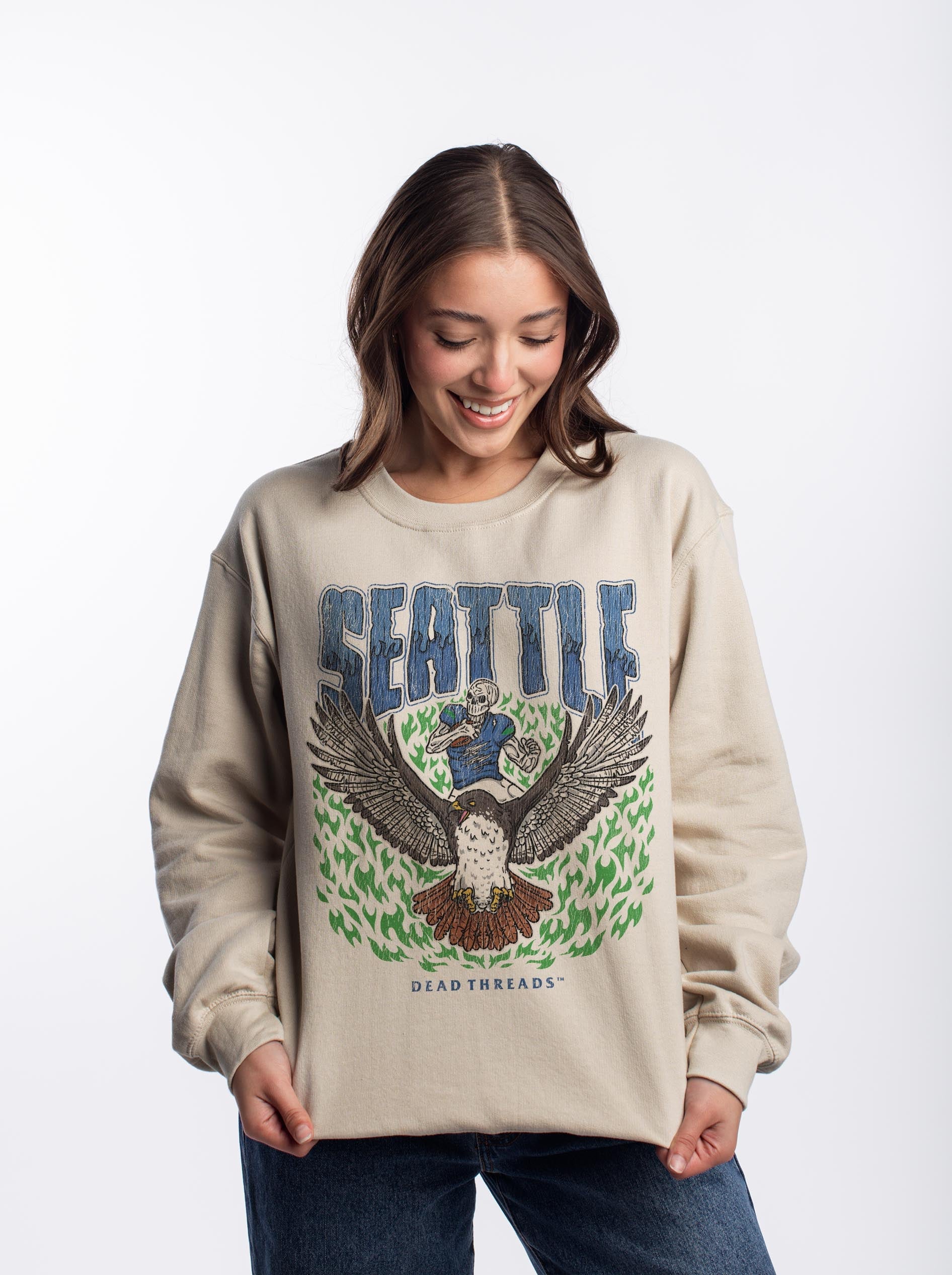 SEATTLE FOOTBALL CREWNECK SWEATSHIRT – Sweatshirt – Dead Threads Apparel