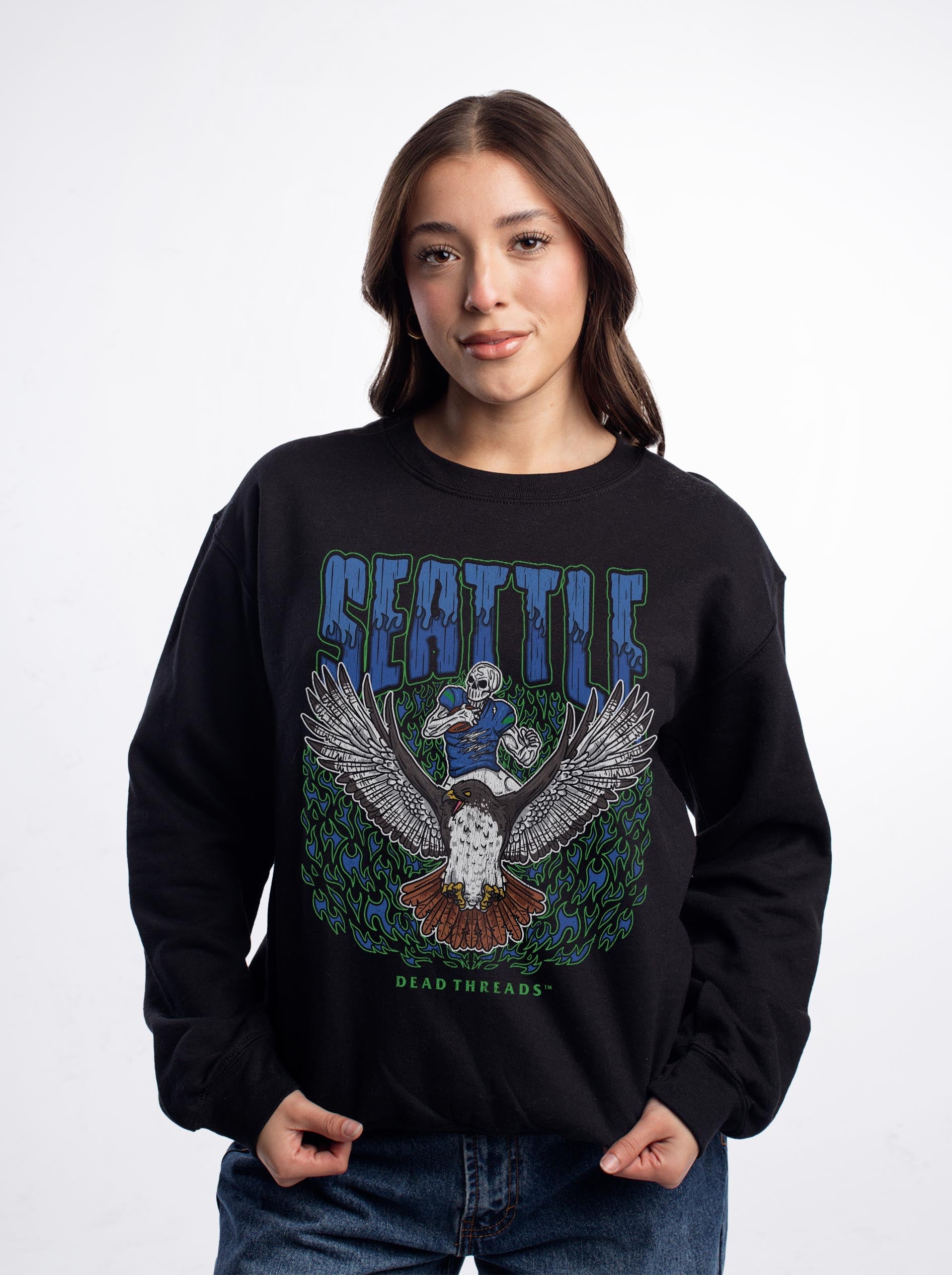 SEATTLE FOOTBALL CREWNECK SWEATSHIRT – Sweatshirt – Dead Threads Apparel