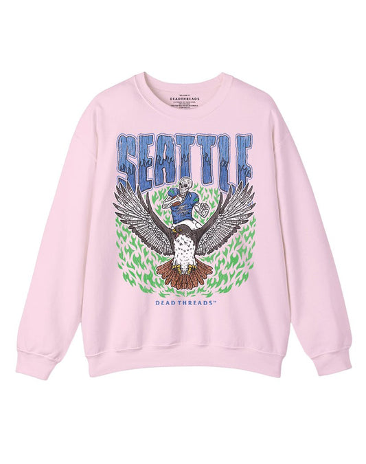SEATTLE FOOTBALL v1 CREWNECK SWEATSHIRT - PINK – Sweatshirt – Dead Threads Apparel