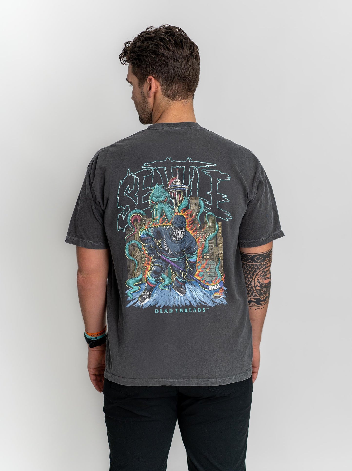 SEATTLE HOCKEY - “3 SKULL” PREMIUM T - SHIRT – T-Shirt – Dead Threads Apparel