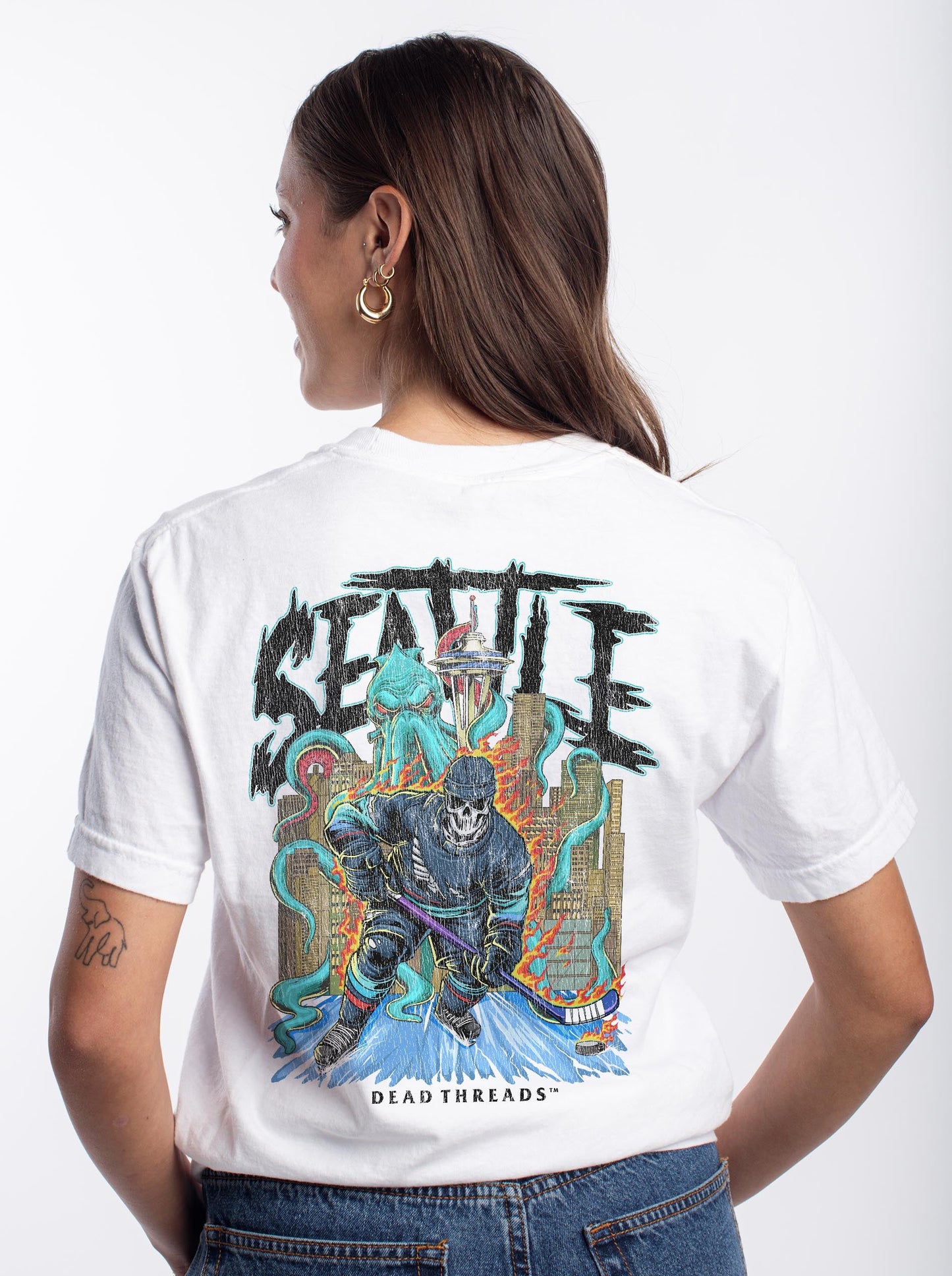 SEATTLE HOCKEY - “3 SKULL” PREMIUM T - SHIRT – T-Shirt – Dead Threads Apparel