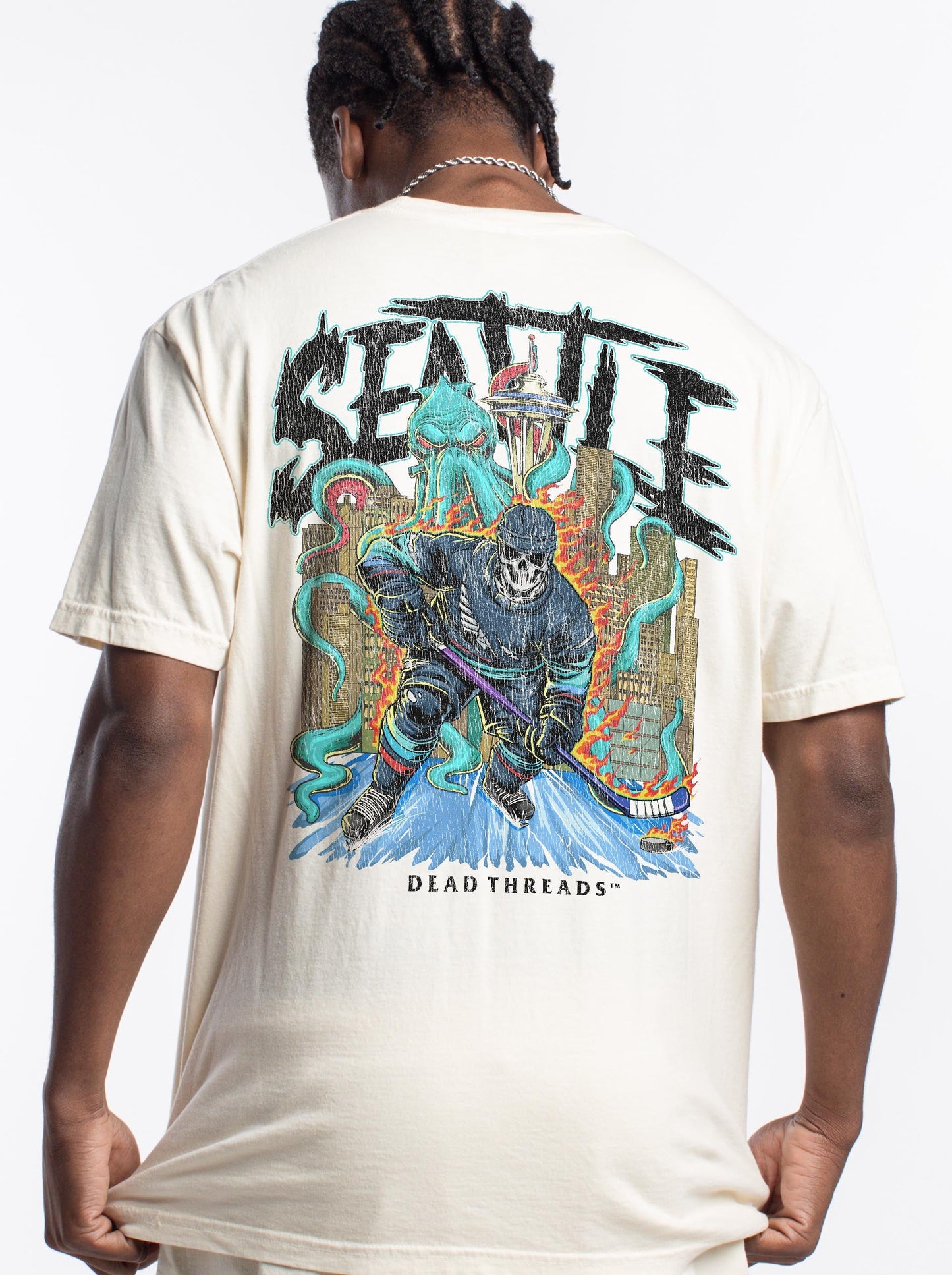 SEATTLE HOCKEY - “3 SKULL” PREMIUM T - SHIRT – T-Shirt – Dead Threads Apparel