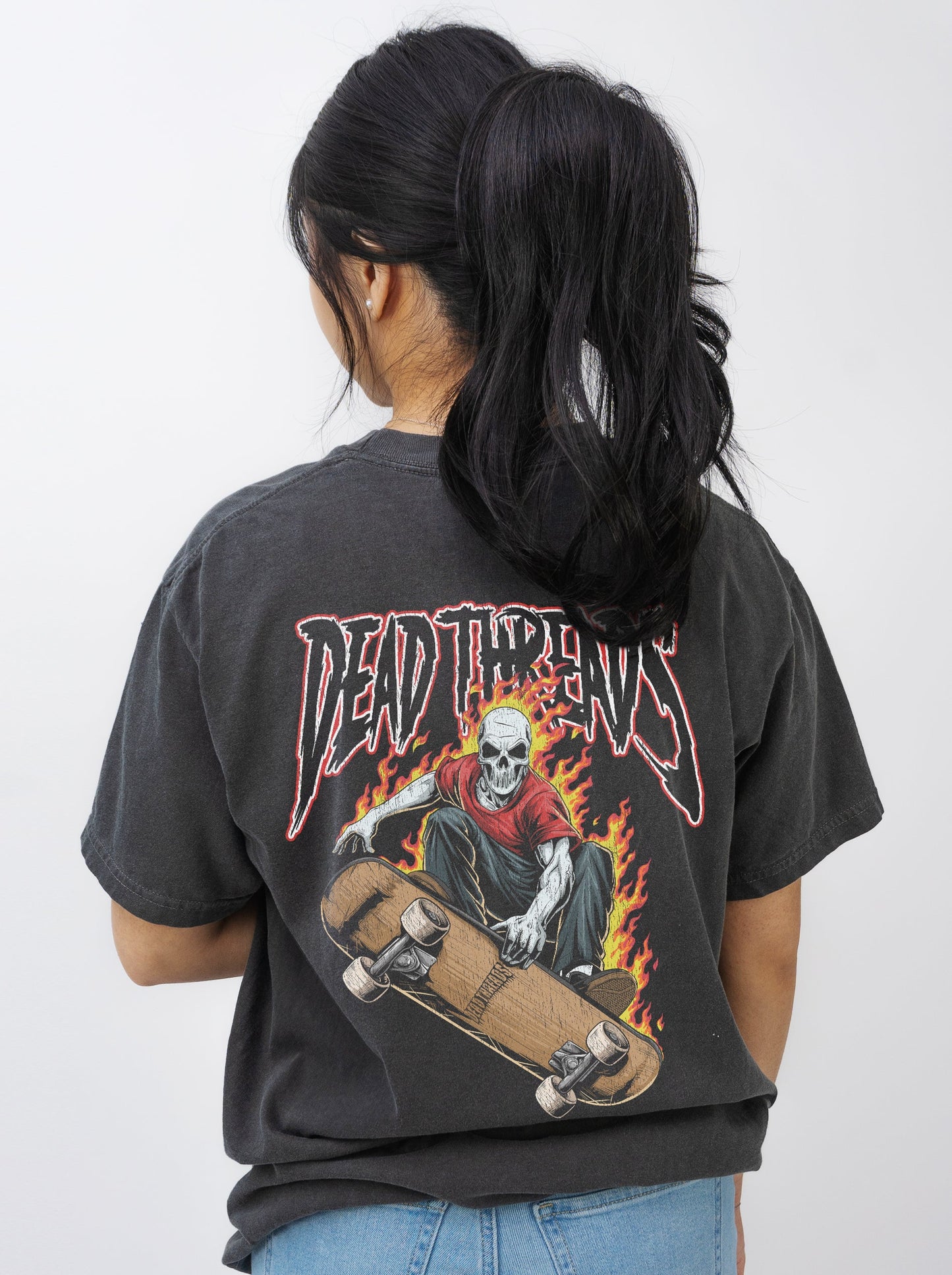 SKATE OR DIE - “3 SKULL” PREMIUM T - SHIRT – T-Shirt – Dead Threads Apparel