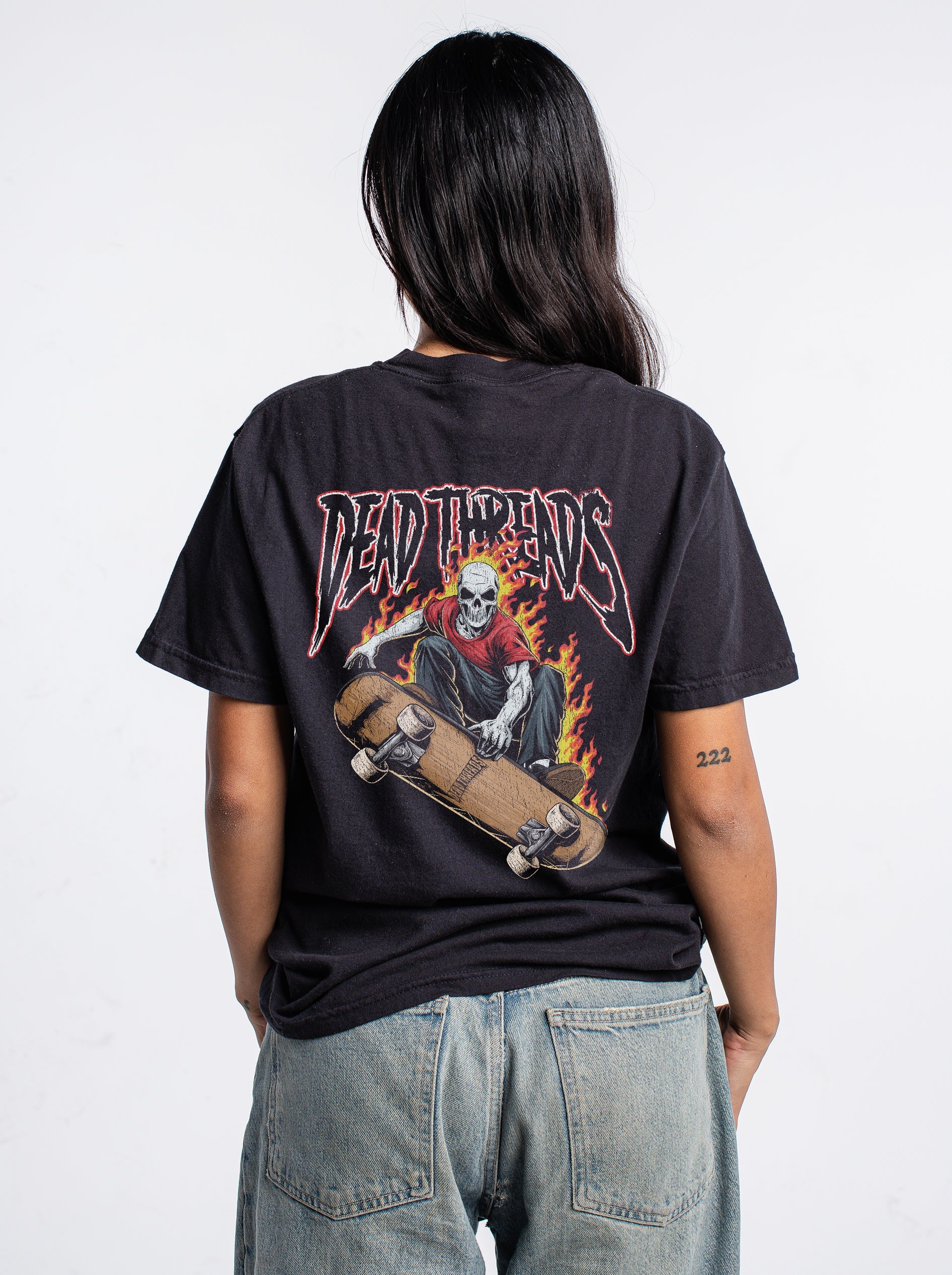 SKATE OR DIE - “3 SKULL” PREMIUM T - SHIRT – T-Shirt – Dead Threads Apparel