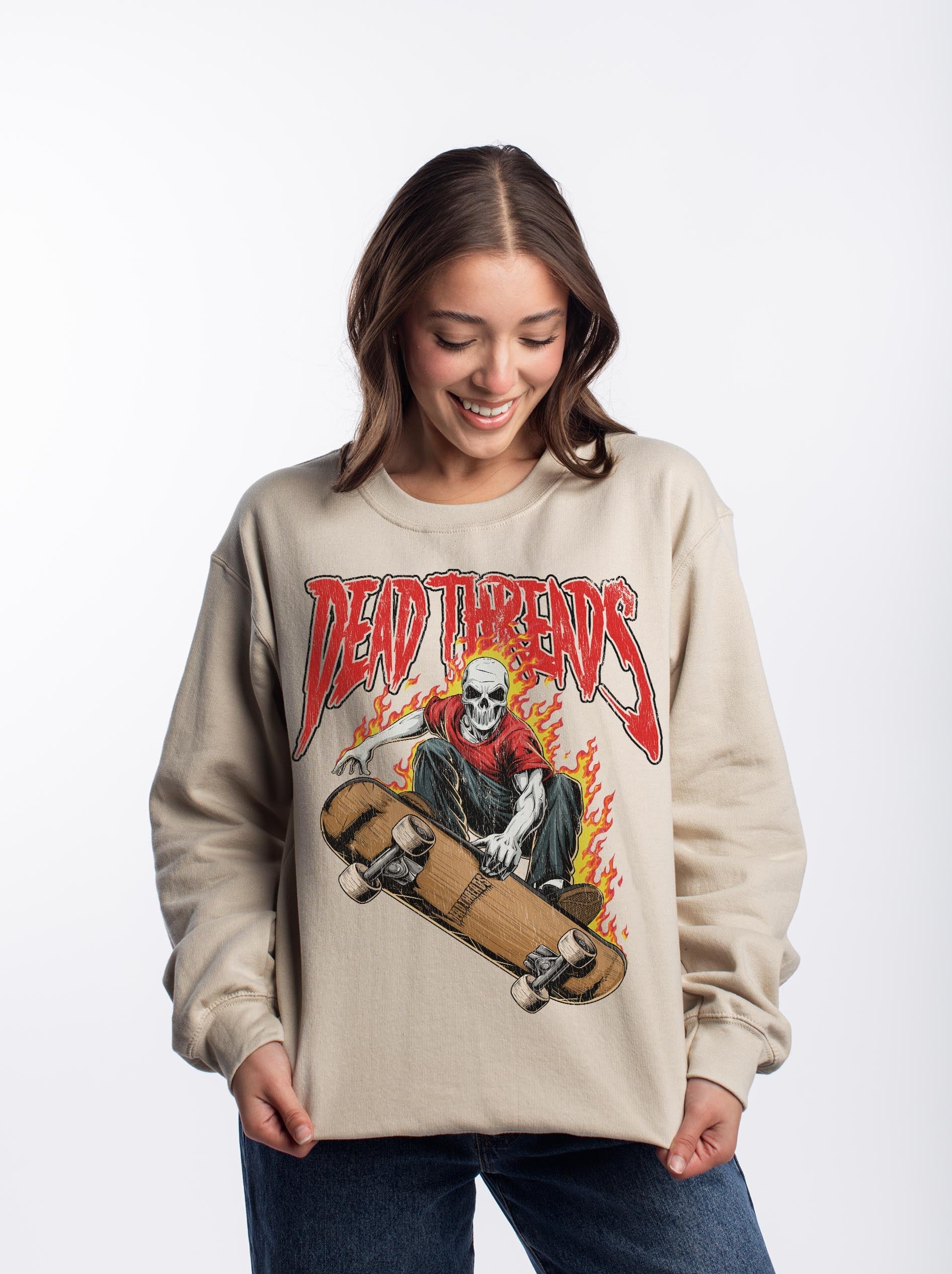 SKATE OR DIE CREWNECK SWEATSHIRT – Sweatshirt – Dead Threads Apparel
