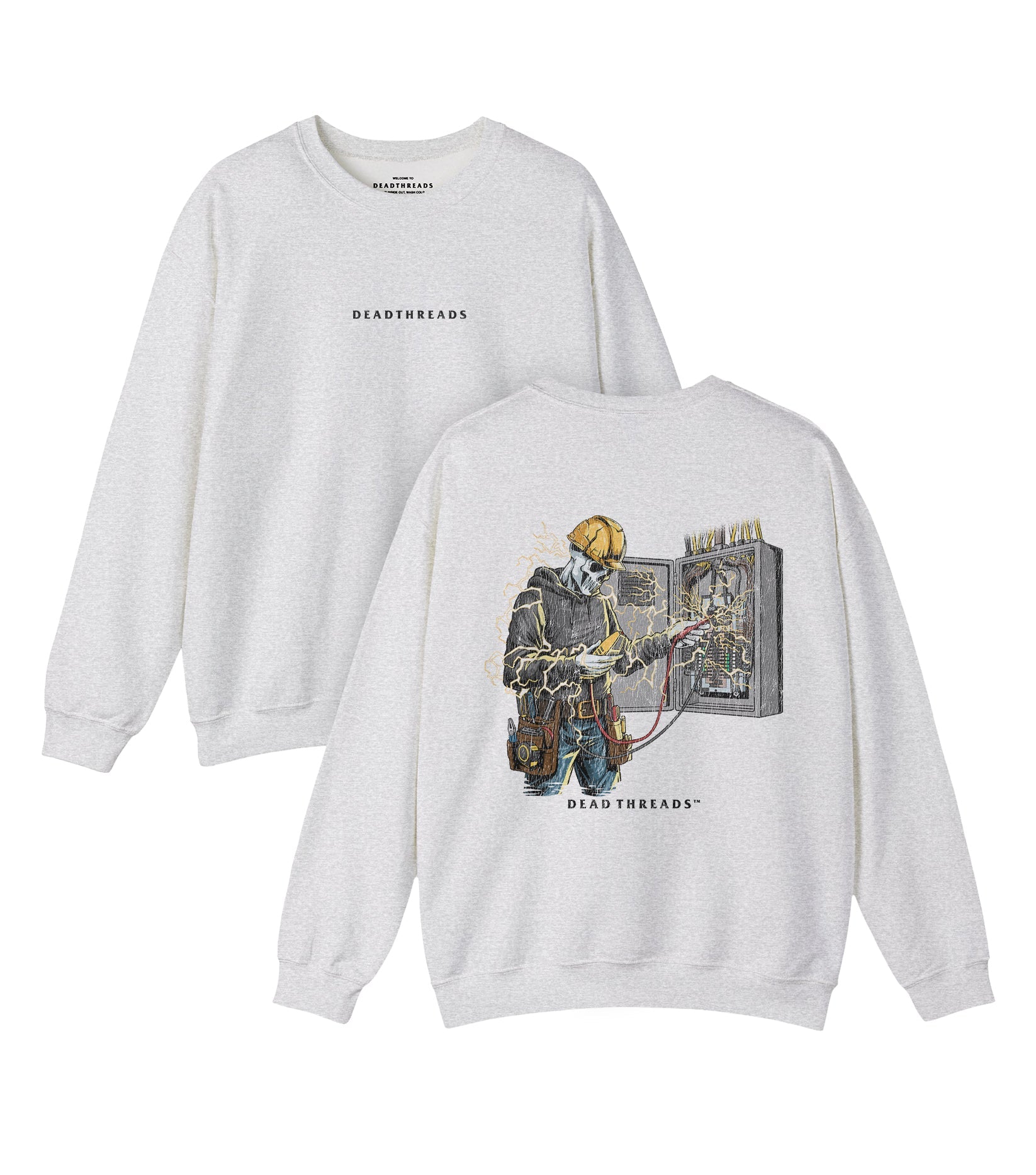 SKELETAL SPARKY v2 - “DT ESSENTIAL" CREWNECK SWEATSHIRT – Sweatshirt – Dead Threads Apparel