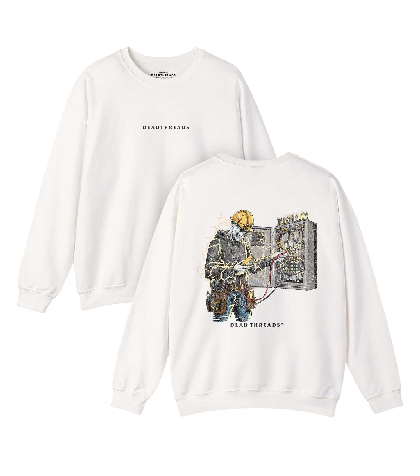 SKELETAL SPARKY v2 - “DT ESSENTIAL" CREWNECK SWEATSHIRT – Sweatshirt – Dead Threads Apparel