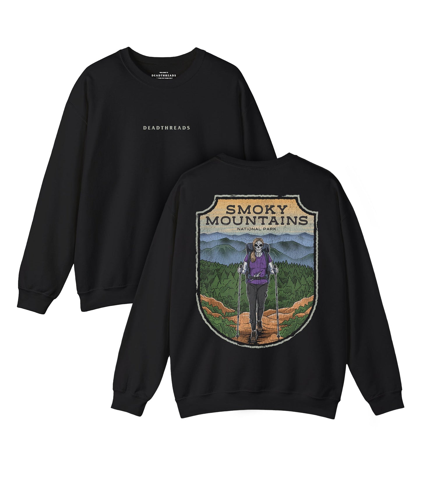 SMOKY MOUNTAINS NATIONAL PARK (FEMALE) - “DT ESSENTIAL" CREWNECK SWEATSHIRT – Sweatshirt – Dead Threads Apparel
