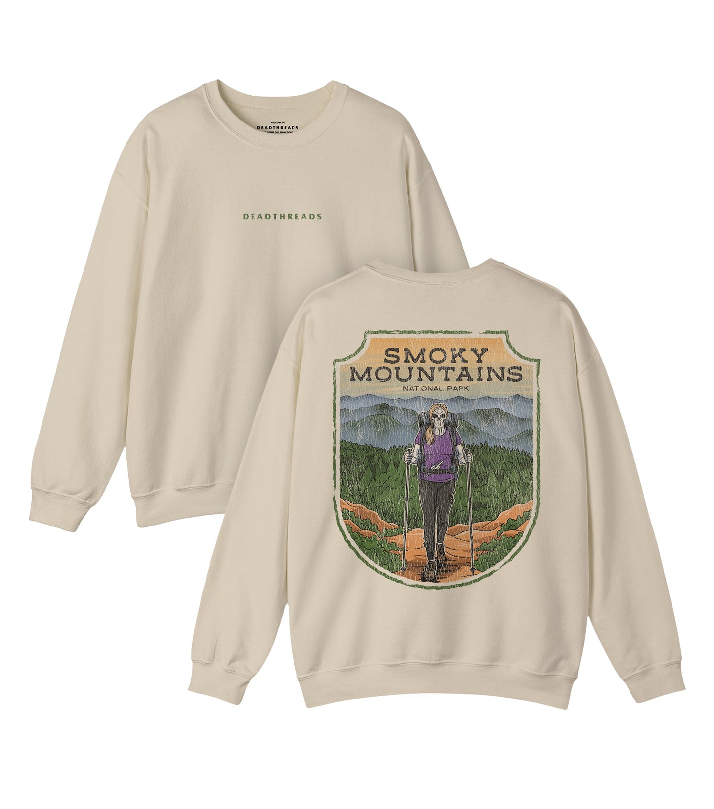 SMOKY MOUNTAINS NATIONAL PARK (FEMALE) - “DT ESSENTIAL" CREWNECK SWEATSHIRT – Sweatshirt – Dead Threads Apparel