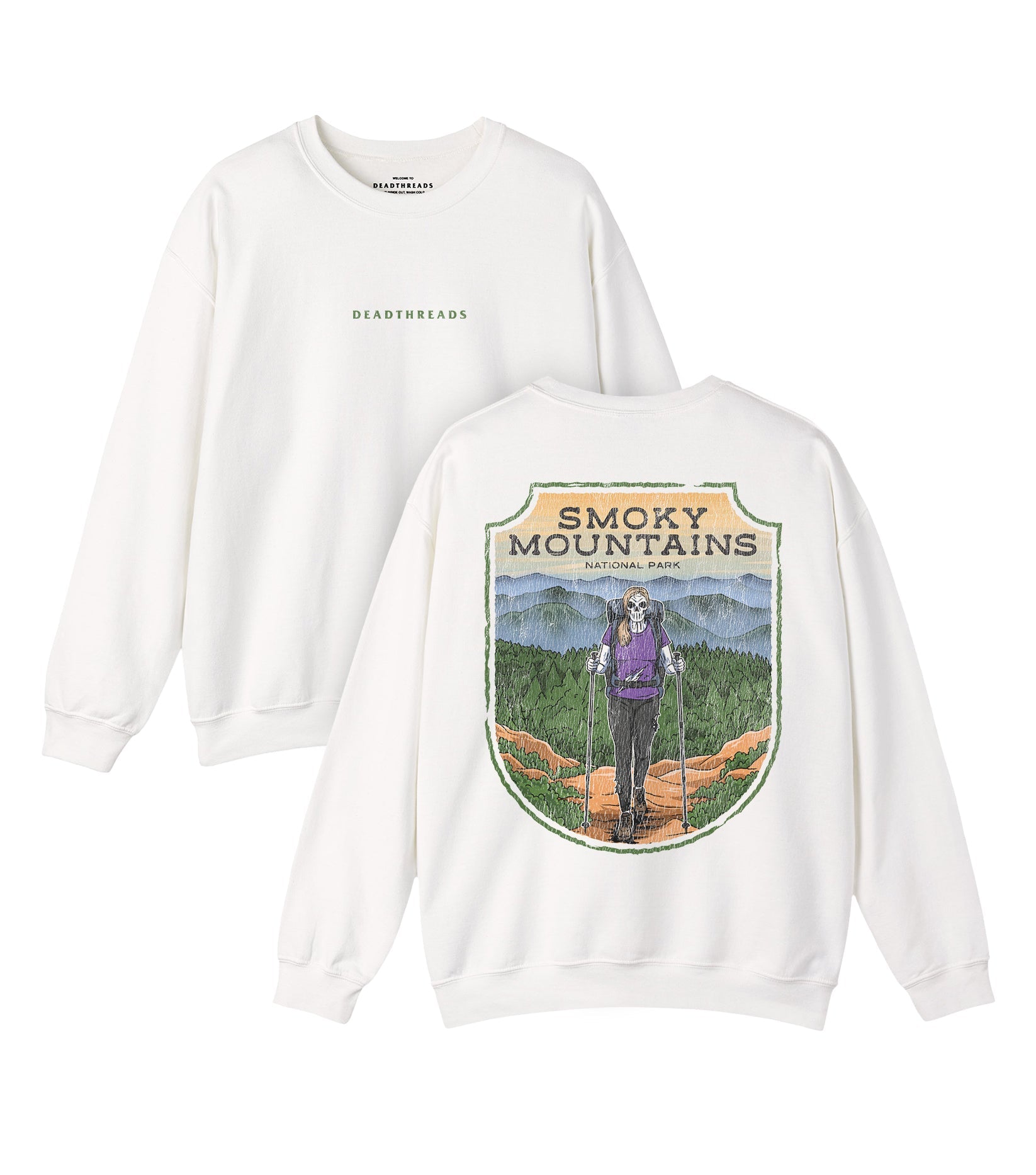 SMOKY MOUNTAINS NATIONAL PARK (FEMALE) - “DT ESSENTIAL" CREWNECK SWEATSHIRT – Sweatshirt – Dead Threads Apparel
