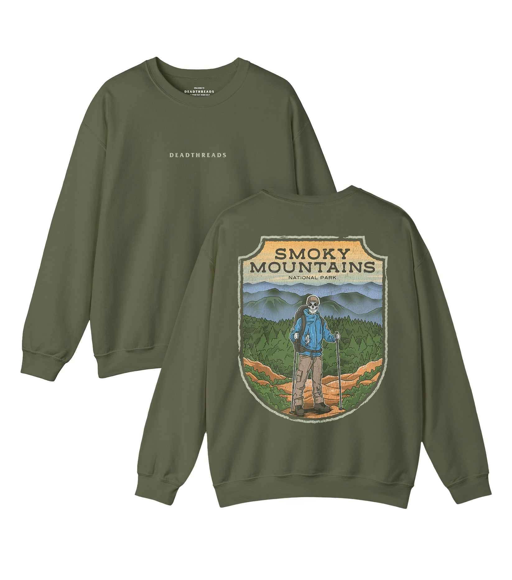 SMOKY MOUNTAINS NATIONAL PARK (MALE) - “DT ESSENTIAL" CREWNECK SWEATSHIRT – Sweatshirt – Dead Threads Apparel