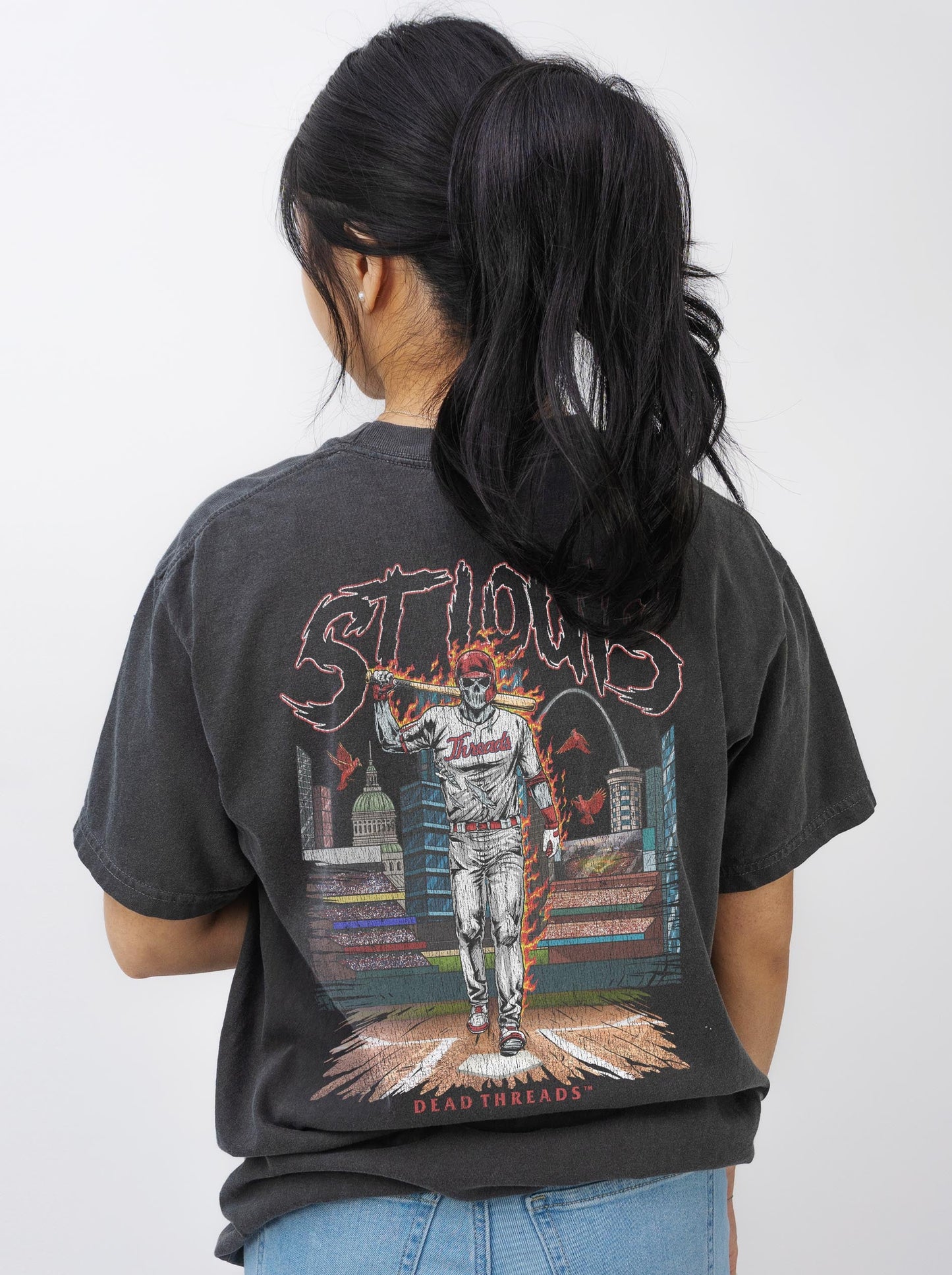 ST. LOUIS BASEBALL - "3 SKULL" PREMIUM SHIRT – T-Shirt – Dead Threads Apparel