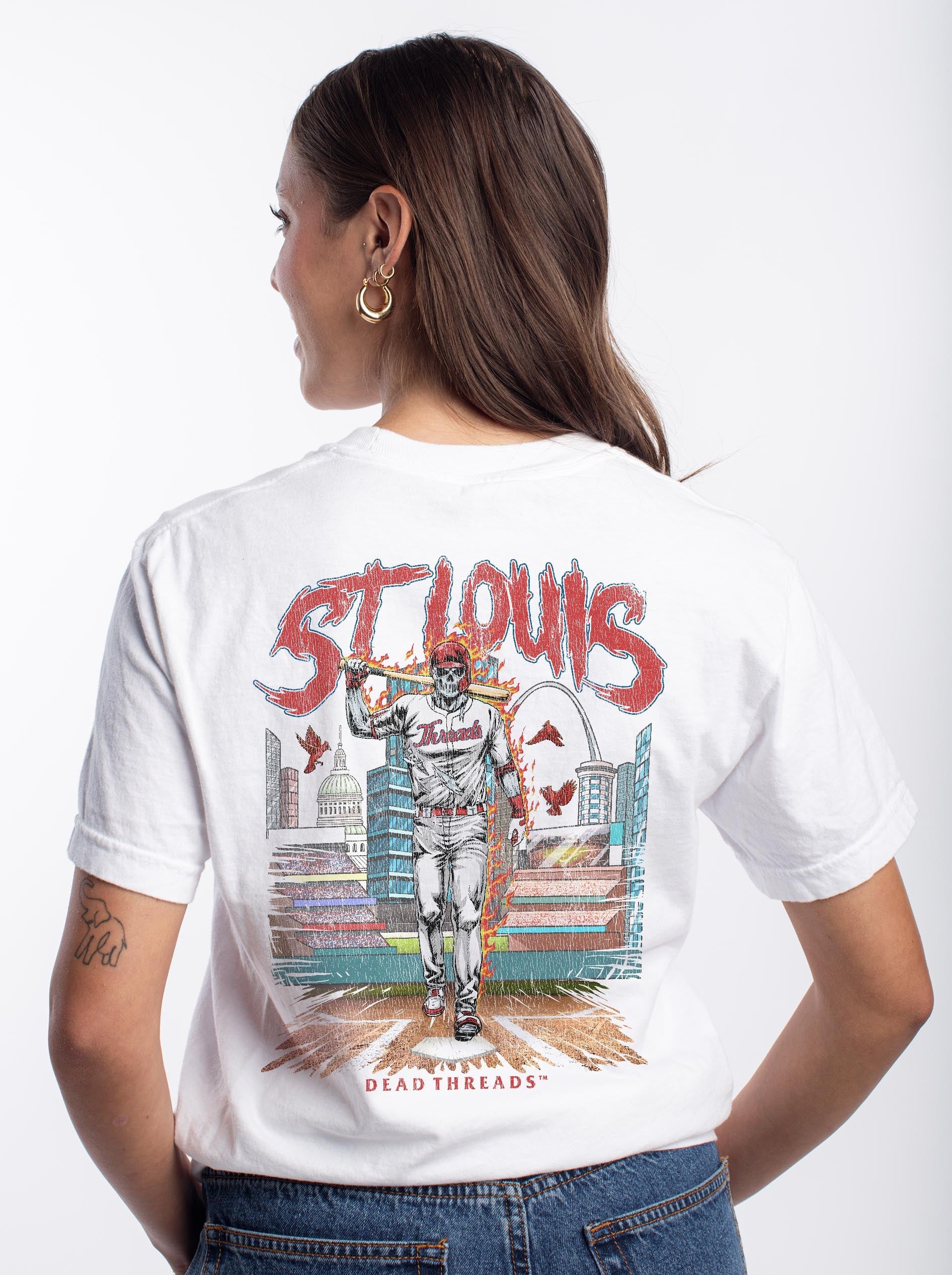 ST. LOUIS BASEBALL - "3 SKULL" PREMIUM SHIRT – T-Shirt – Dead Threads Apparel