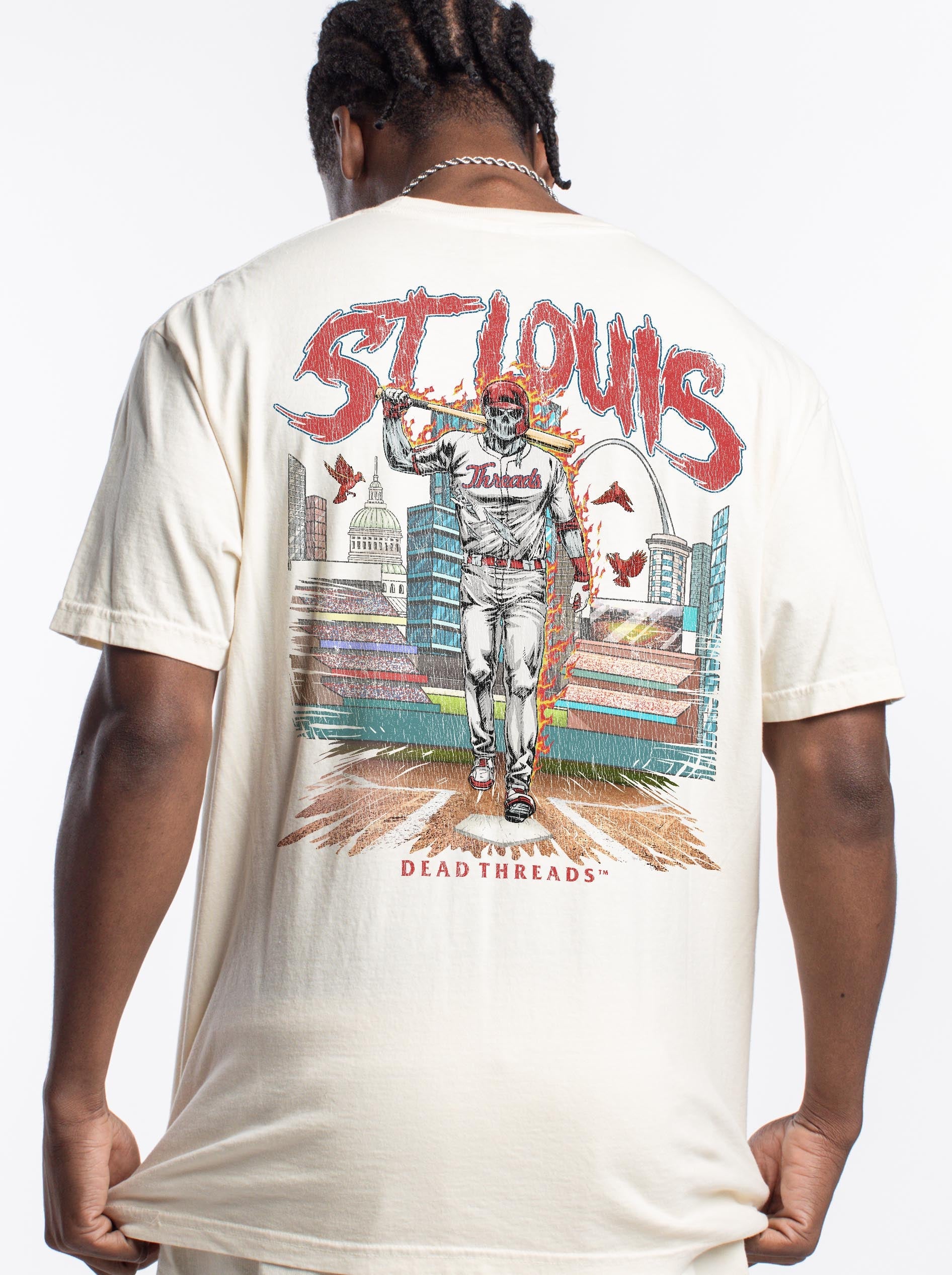 ST. LOUIS BASEBALL - "3 SKULL" PREMIUM SHIRT – T-Shirt – Dead Threads Apparel
