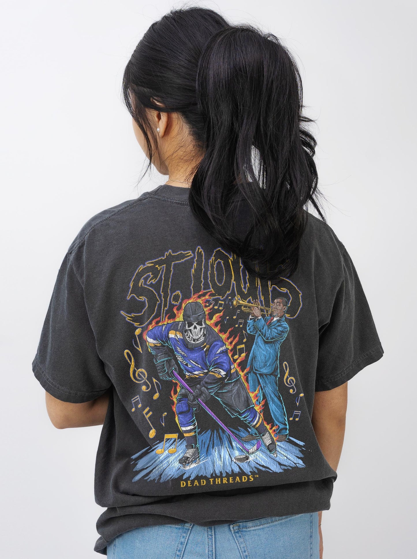 ST. LOUIS HOCKEY - “3 SKULL” PREMIUM T - SHIRT – T-Shirt – Dead Threads Apparel