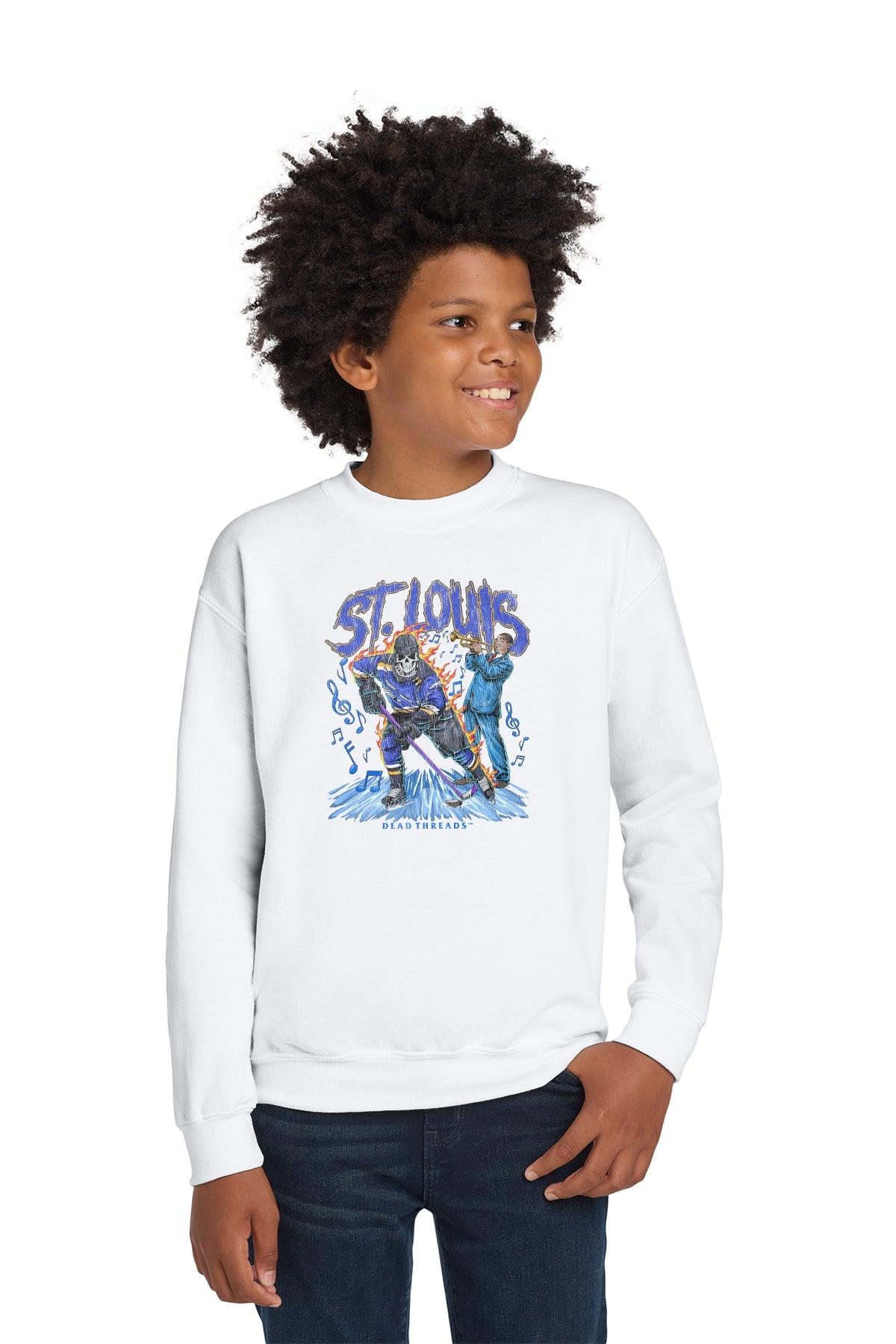 ST. LOUIS HOCKEY KIDS CREWNECK SWEATSHIRT – Kids clothes – Dead Threads Apparel