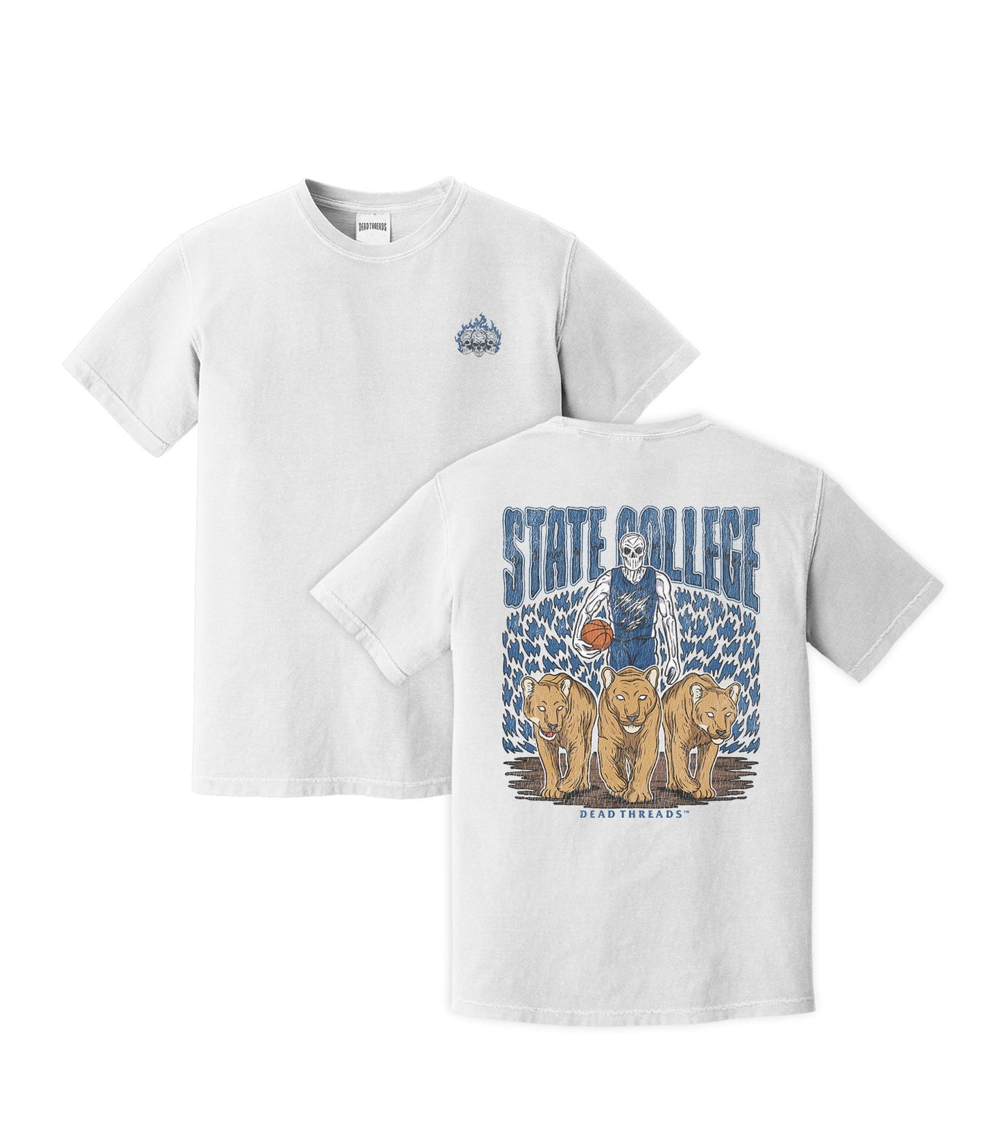 STATE COLLEGE BASKETBALL - “3 SKULL” PREMIUM T - SHIRT – T-Shirt – Dead Threads Apparel