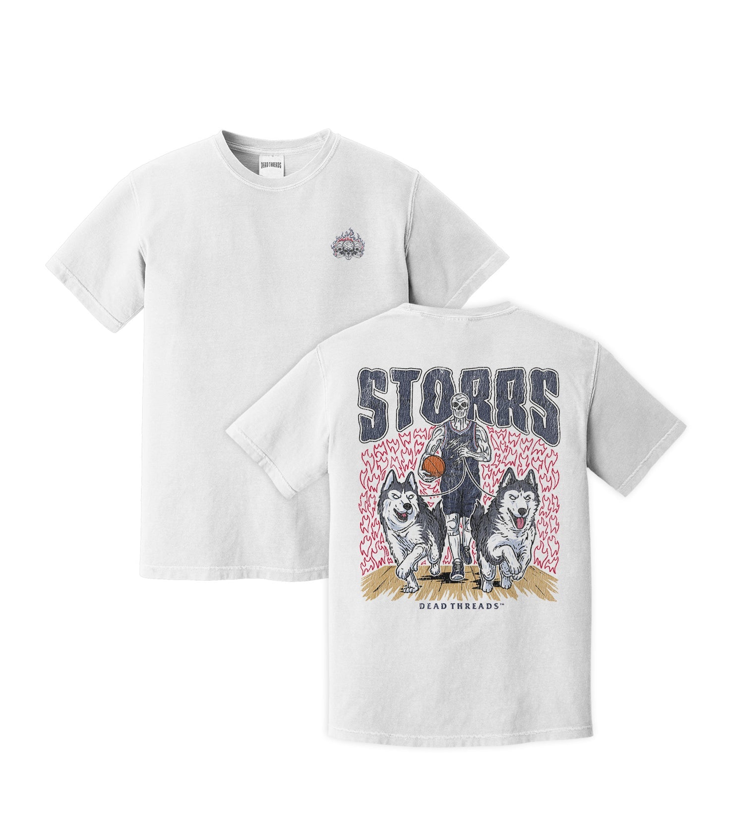 STORRS BASKETBALL - “3 SKULL” PREMIUM T - SHIRT – T-Shirt – Dead Threads Apparel