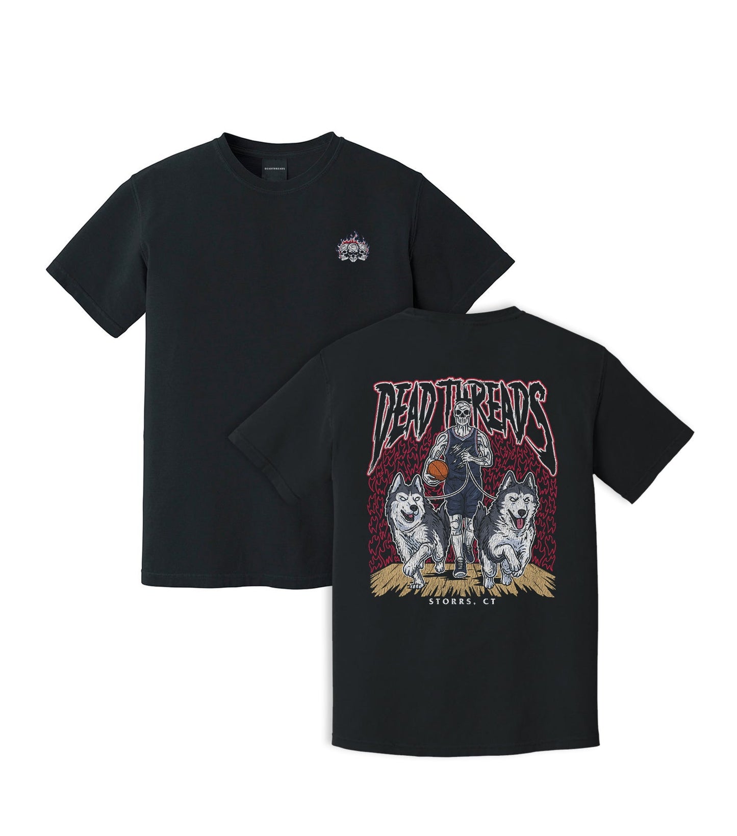 STORRS BASKETBALL - “3 SKULL” PREMIUM T-SHIRT – T-Shirt – Dead Threads Apparel