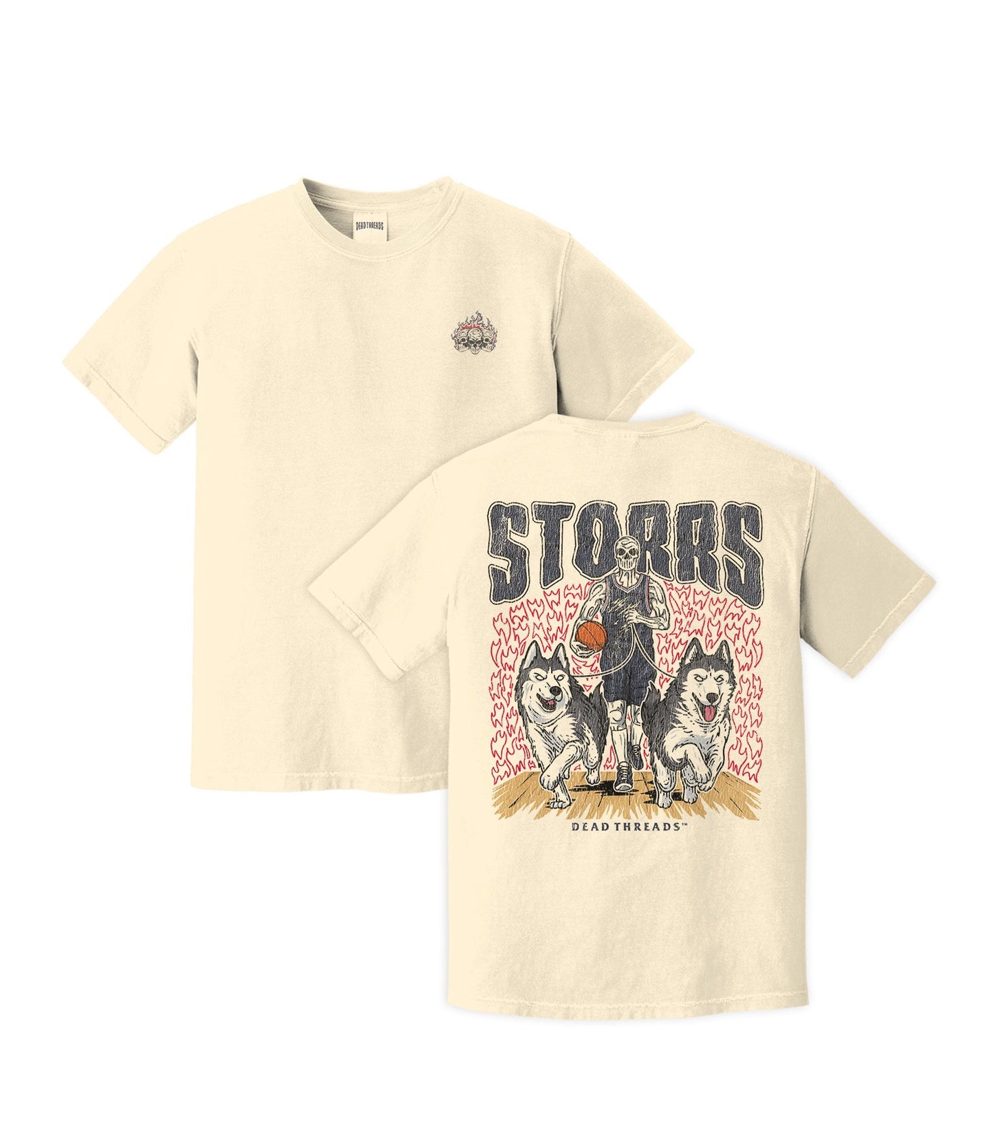 STORRS BASKETBALL - “3 SKULL” PREMIUM T - SHIRT – T-Shirt – Dead Threads Apparel