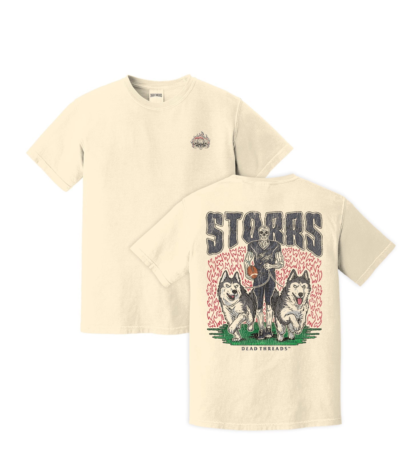 STORRS FOOTBALL - “3 SKULL” PREMIUM T - SHIRT – T-Shirt – Dead Threads Apparel