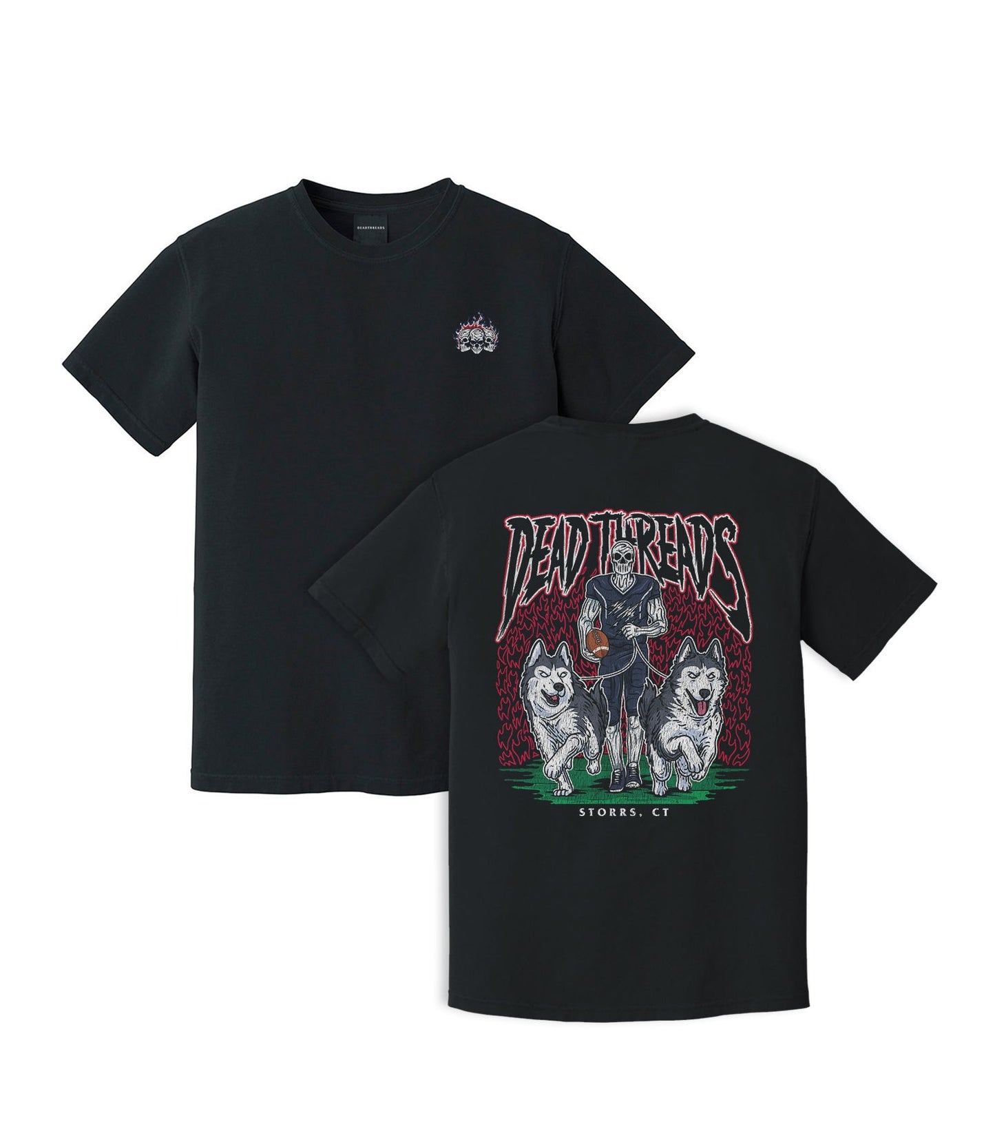 STORRS FOOTBALL - “3 SKULL” PREMIUM T-SHIRT – T-Shirt – Dead Threads Apparel