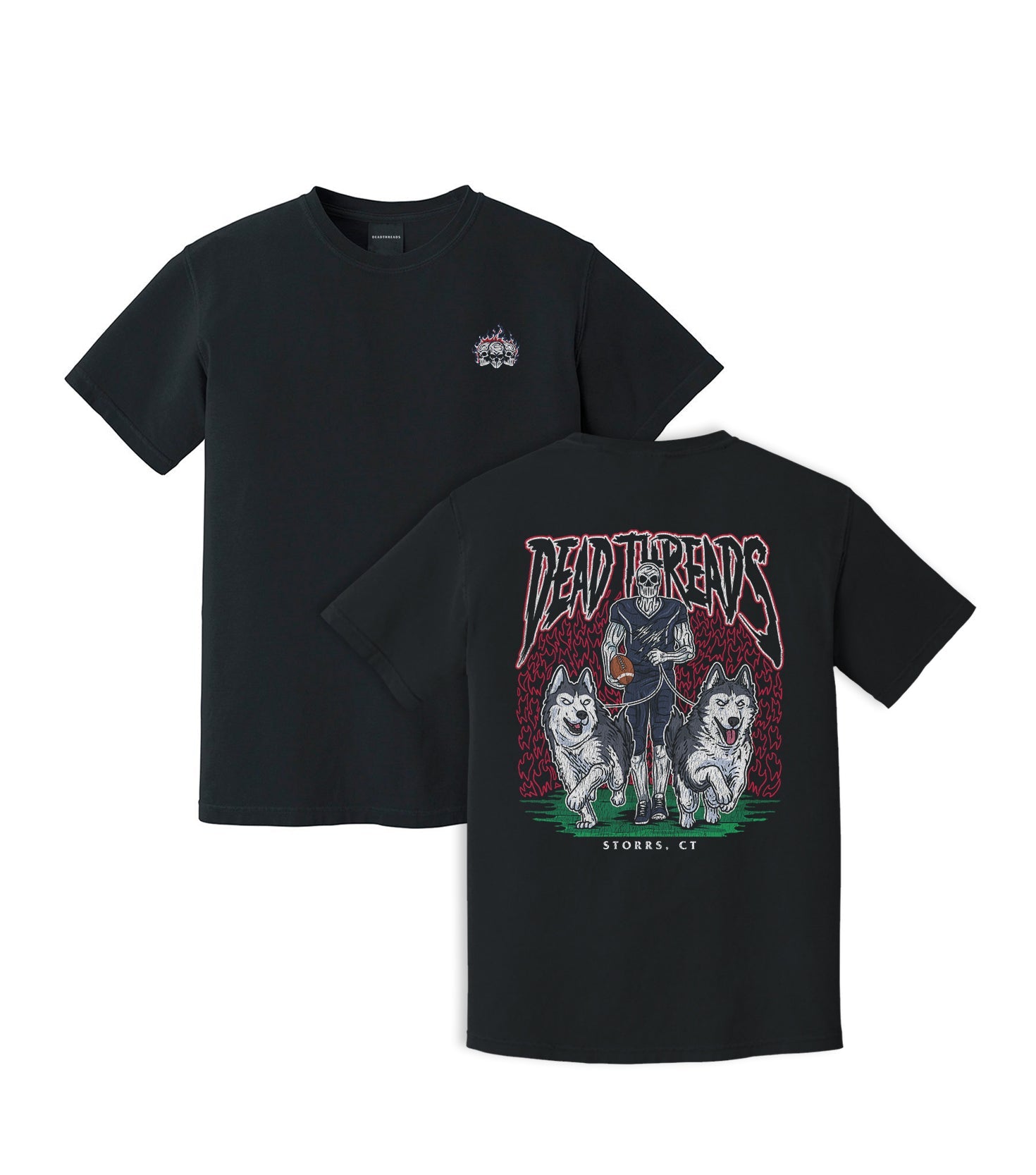 STORRS FOOTBALL - “3 SKULL” PREMIUM T-SHIRT – T-Shirt – Dead Threads Apparel