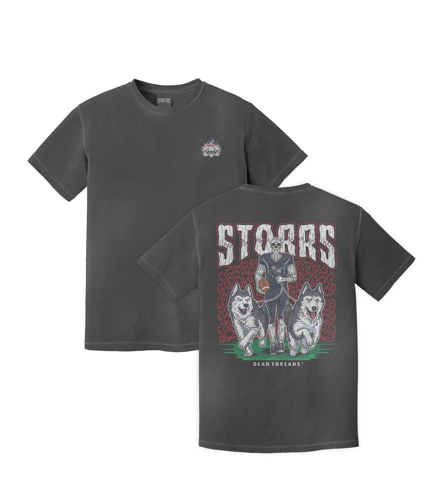 STORRS FOOTBALL - “3 SKULL” PREMIUM T - SHIRT – T-Shirt – Dead Threads Apparel