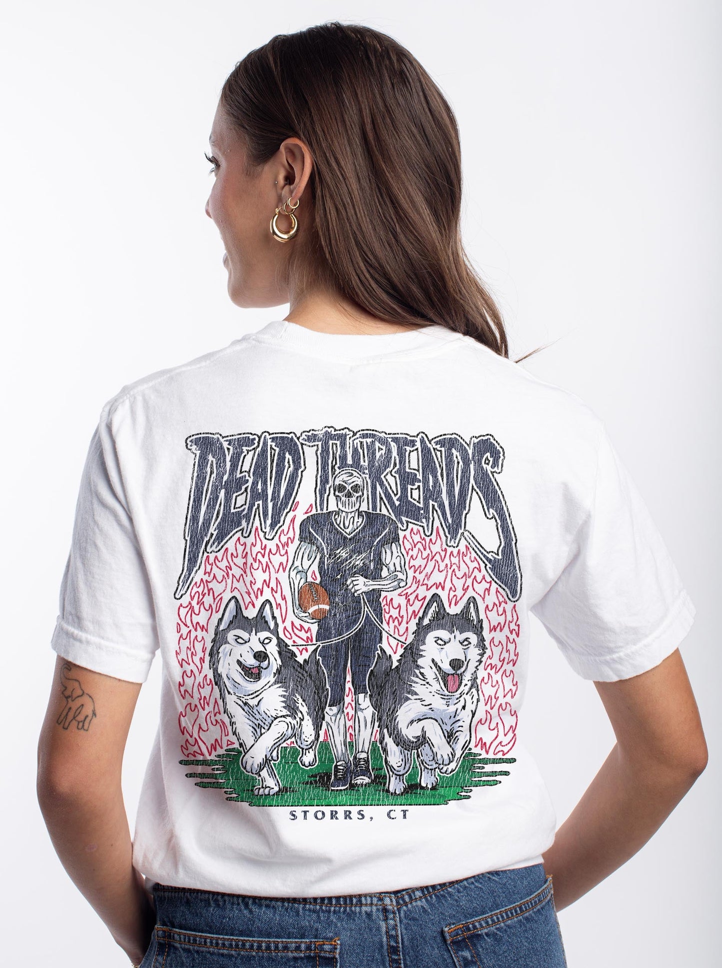 STORRS FOOTBALL - “3 SKULL” PREMIUM T-SHIRT – T-Shirt – Dead Threads Apparel