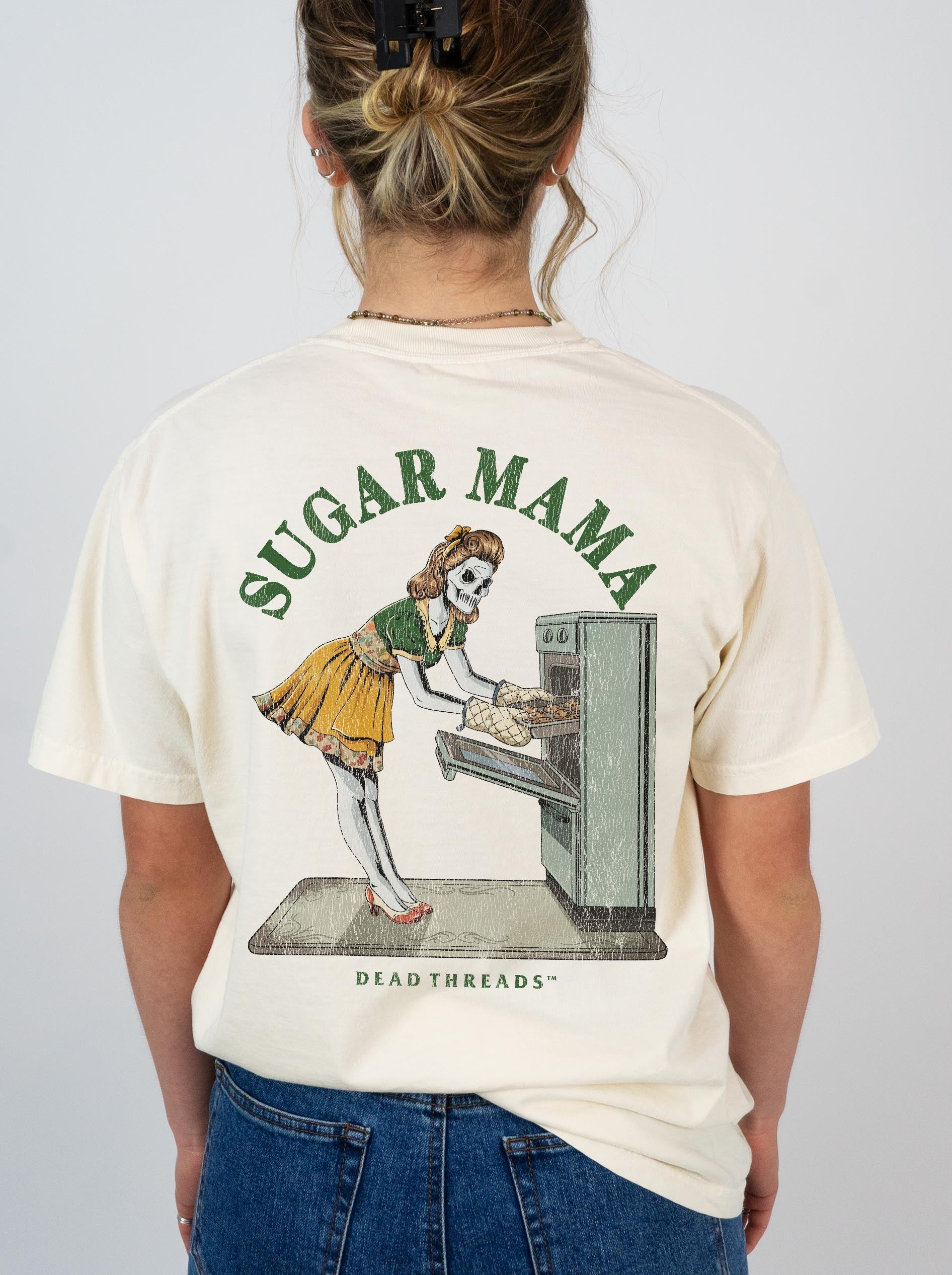 SUGAR MAMA - “DT ESSENTIAL" PREMIUM T - SHIRT - skeleton skull t-shirt — Dead Threads Apparel