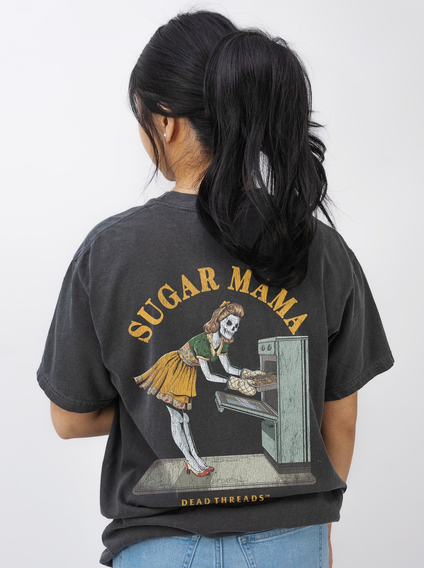 SUGAR MAMA - “DT ESSENTIAL" PREMIUM T - SHIRT - skeleton skull t-shirt — Dead Threads Apparel