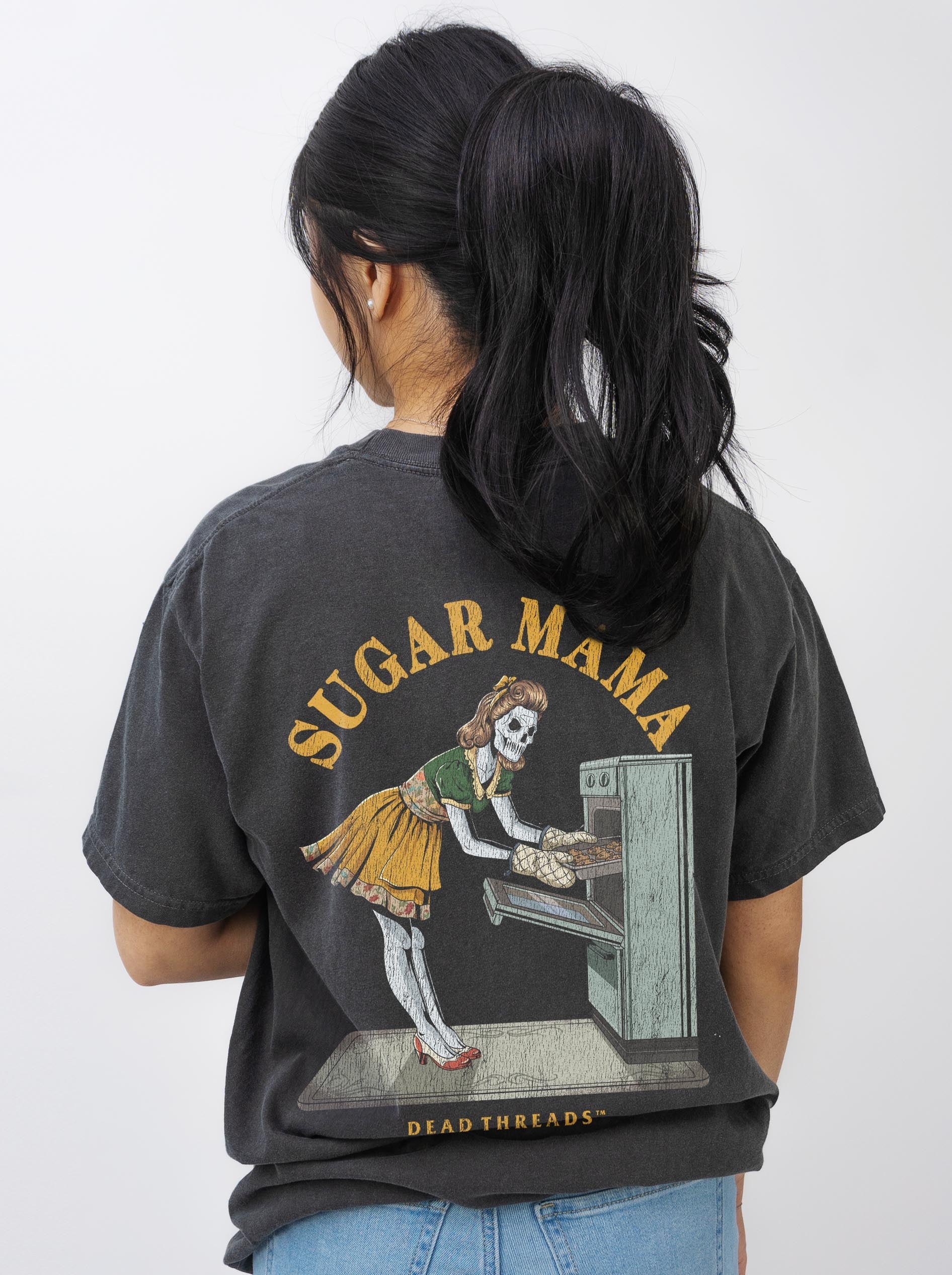 SUGAR MAMA - “DT ESSENTIAL" PREMIUM T - SHIRT - skeleton skull t-shirt — Dead Threads Apparel