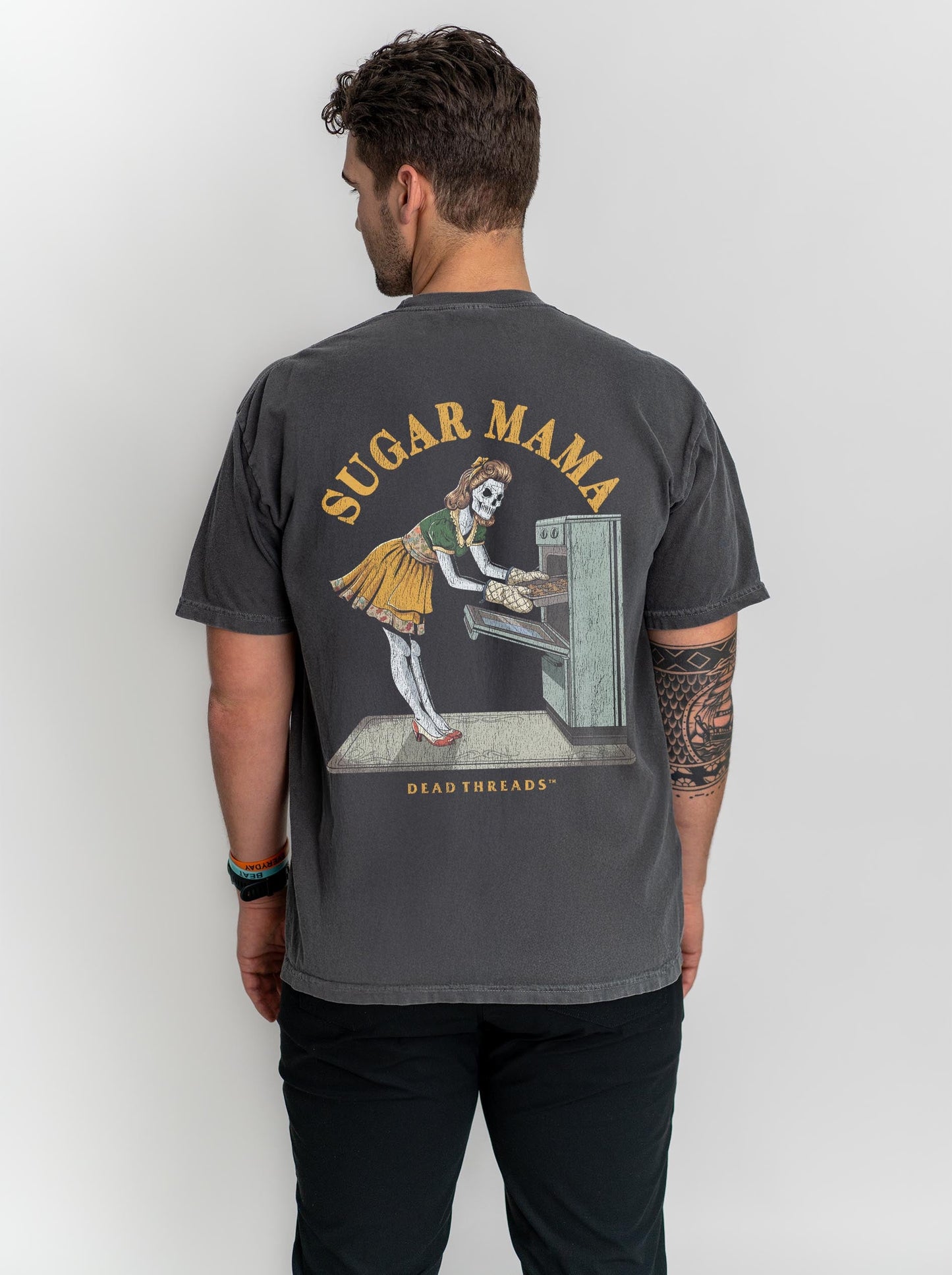SUGAR MAMA - “DT ESSENTIAL" PREMIUM T - SHIRT - skeleton skull t-shirt — Dead Threads Apparel